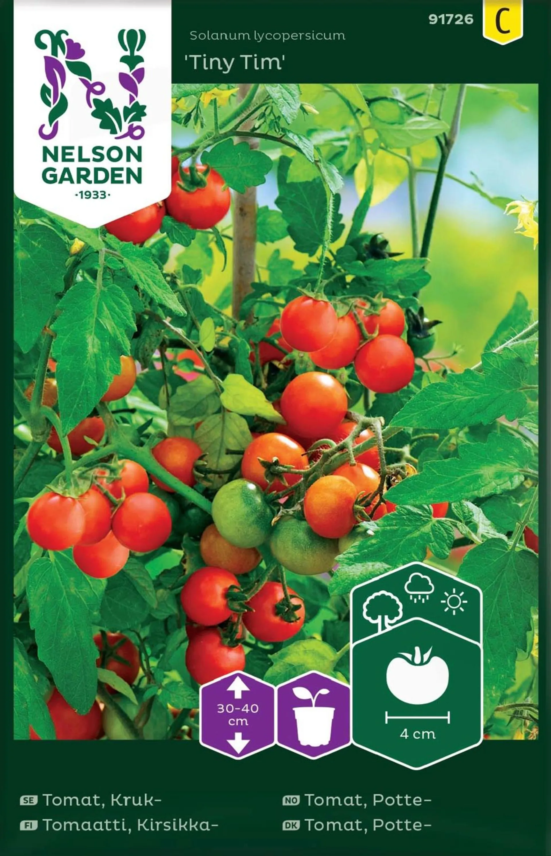 Nelson Garden Siemen Tomaatti, Kirsikka-, Tiny Tim