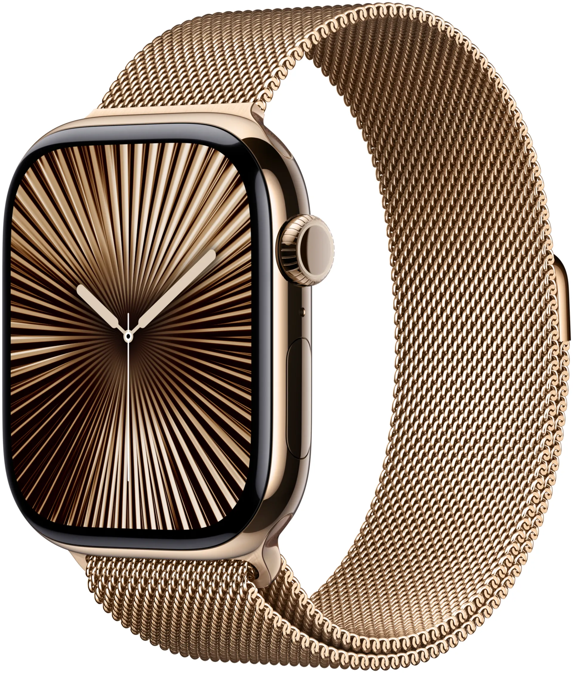 Apple Watch Series 10 GPS + Cellular 42mm kultainen titaanikotelo,  kultainen Milanese Loop ranneke - MX083QN/A - 2