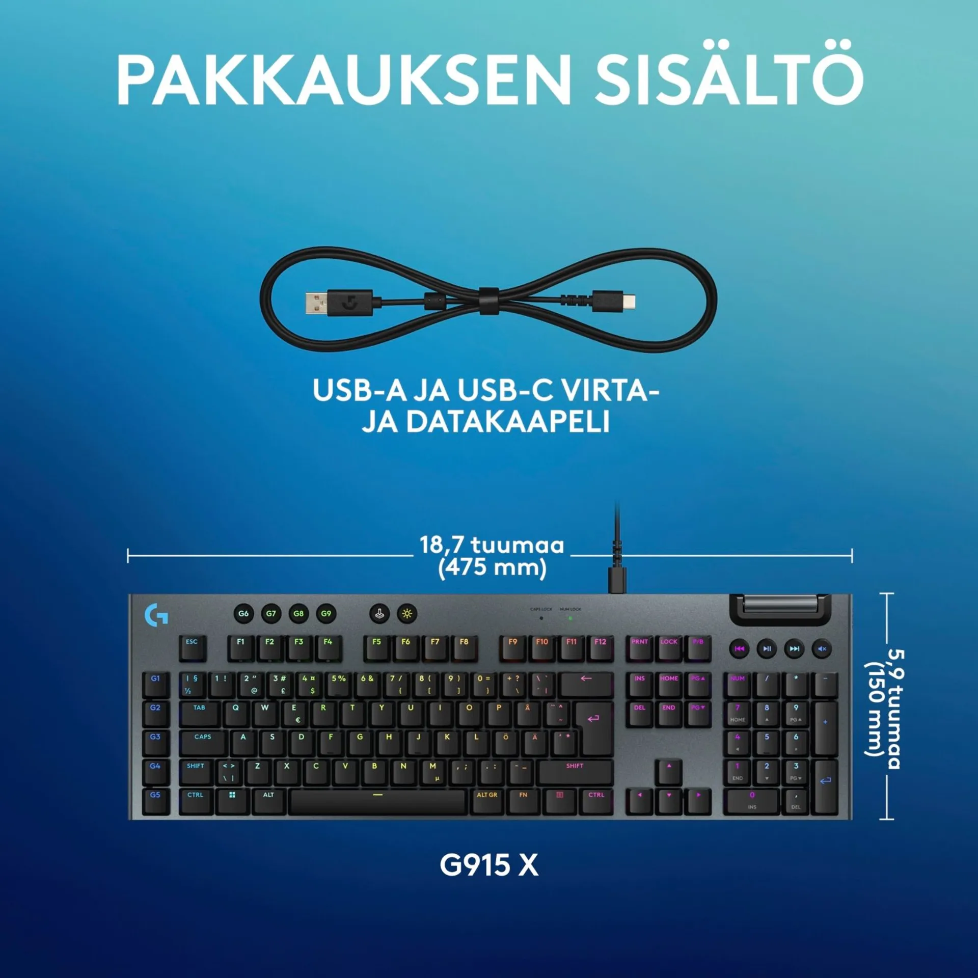 Logitech g915 langallinen pelinäppäimistö tactile musta - 3