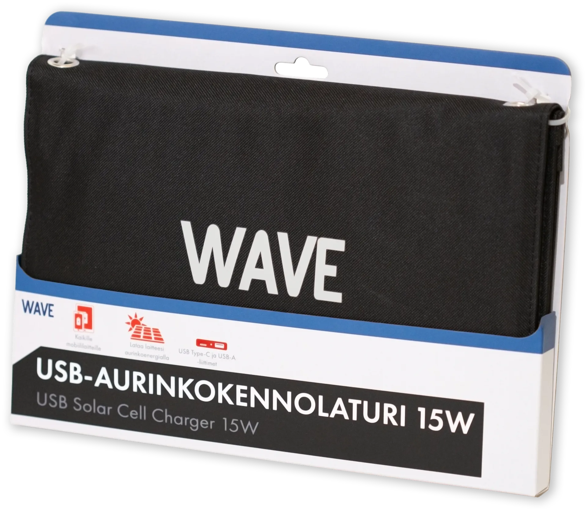 Wave Aurinkokennolaturi 15W, Musta - 2