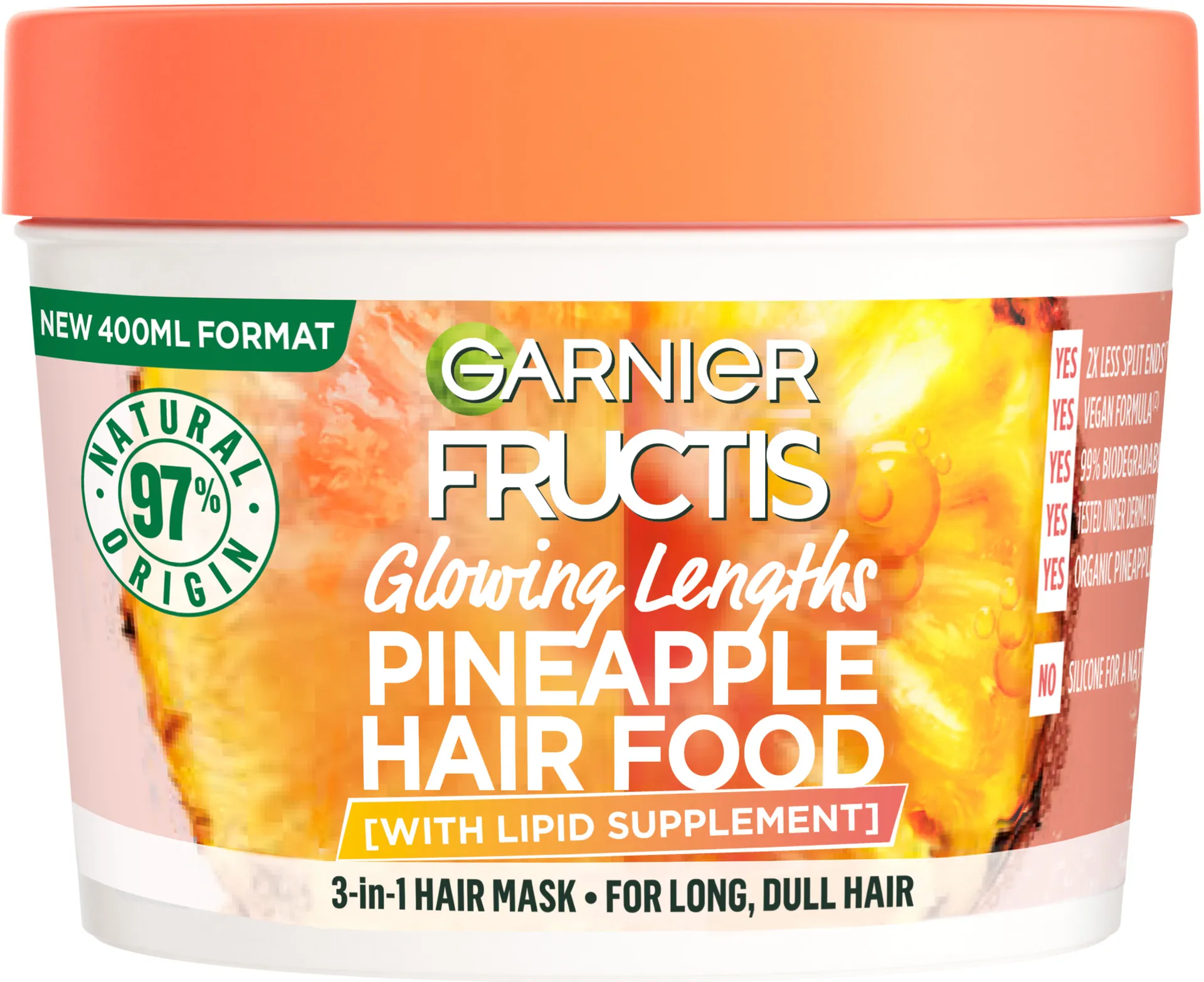 Garnier Fructis Hair Food Pineapple hiusnaamio pitkille hiuksille 400 ml