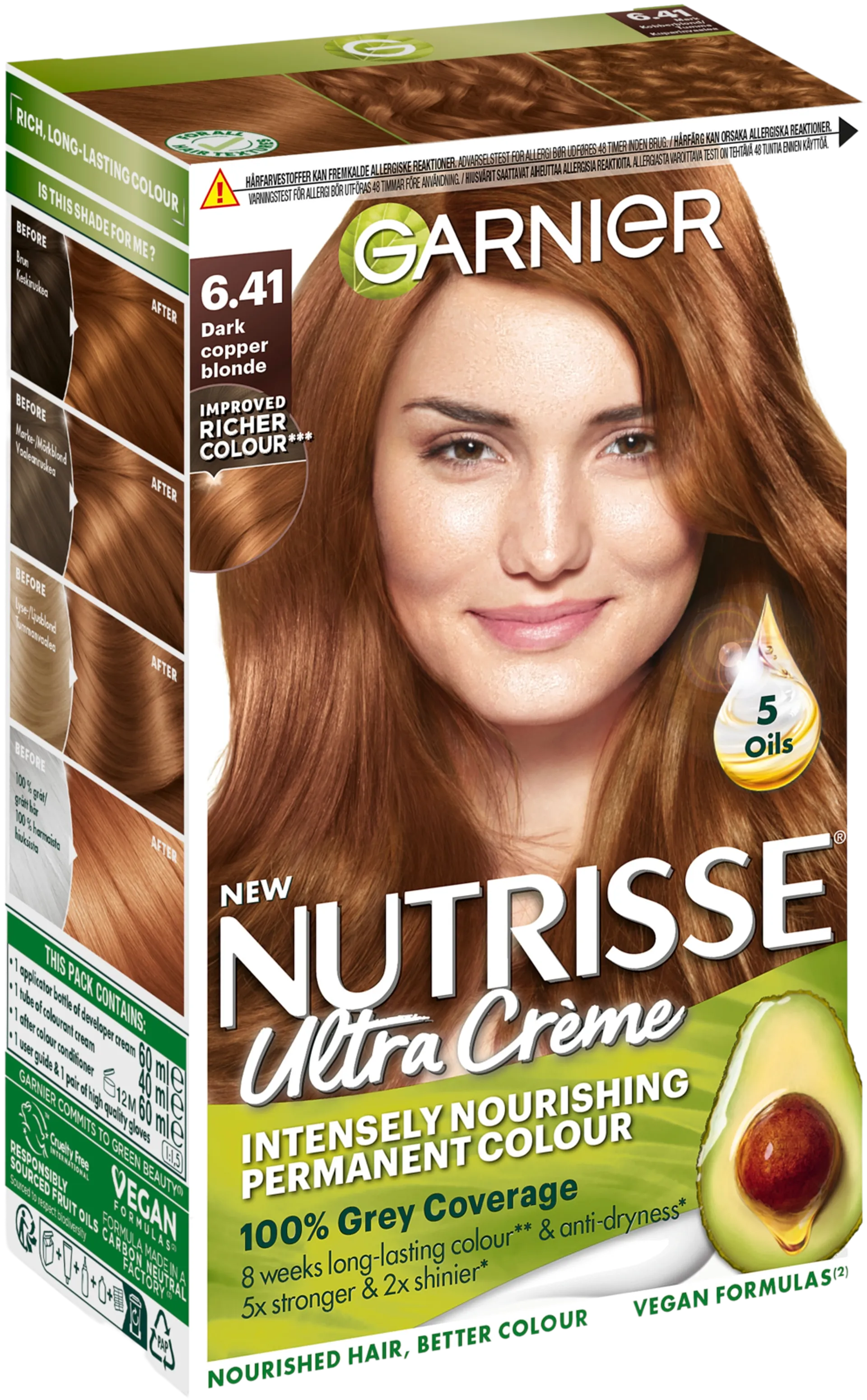 Garnier Nutrisse Ultra Créme 6.41 Dark Copper Blonde Tumma Kuparinvaalea kestoväri 1kpl - 1