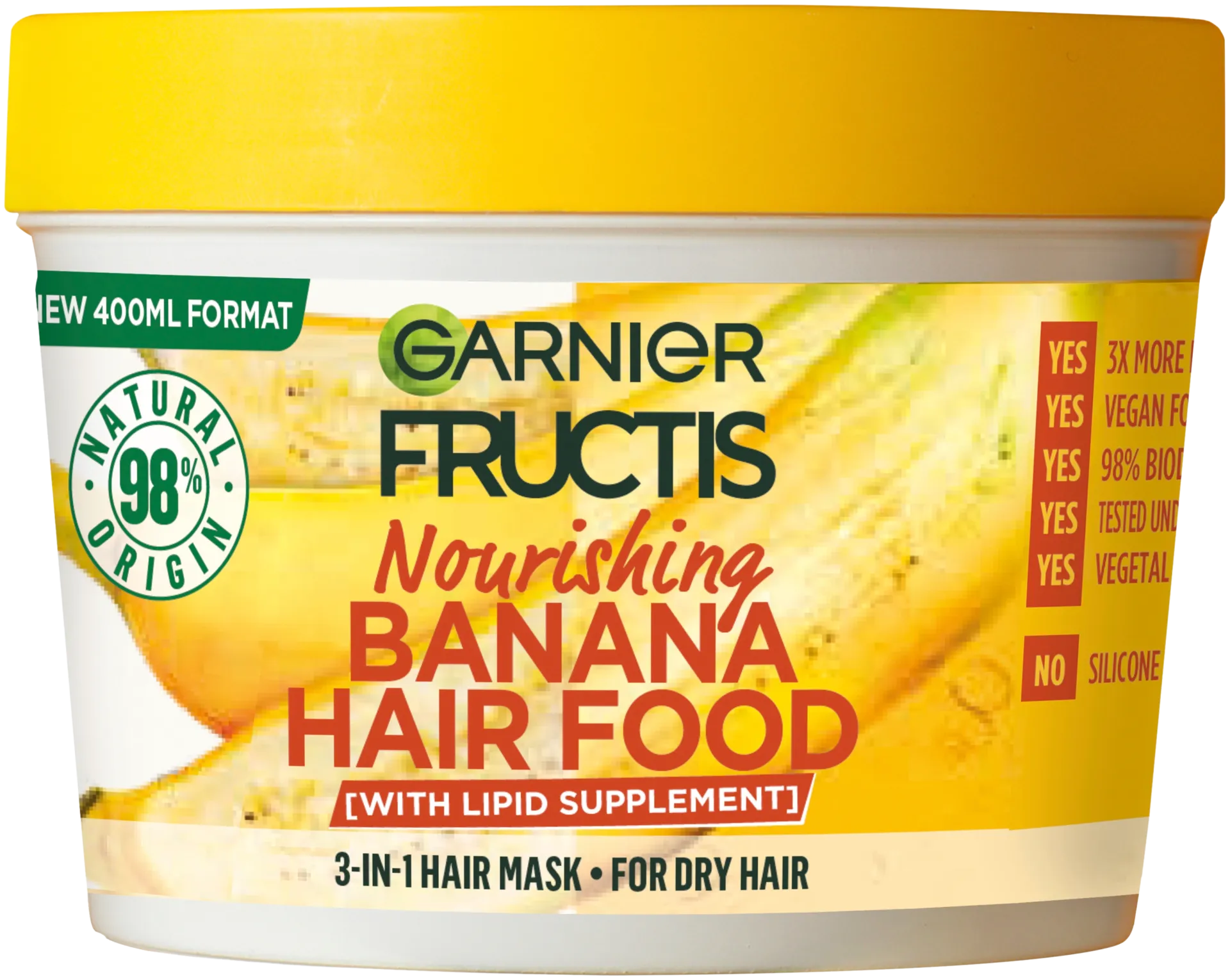 Garnier Fructis Hair Food Banana hiusnaamio kuiville hiuksille 400 ml - 3