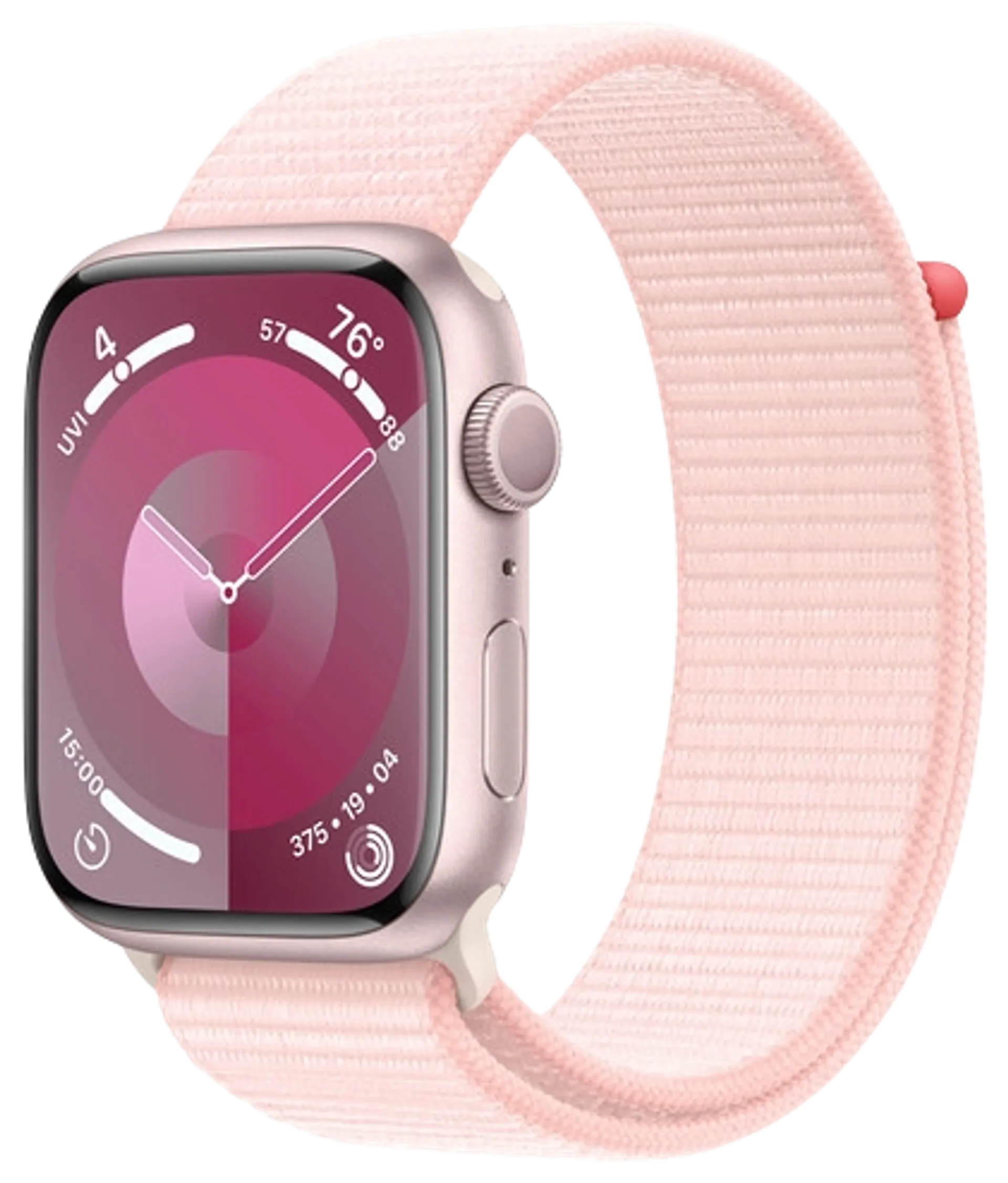 Apple watch Series 9 GPS 45mm pinkki alumiinikotelo vaaleanpunainen urheiluranneke MR9J3KS/A