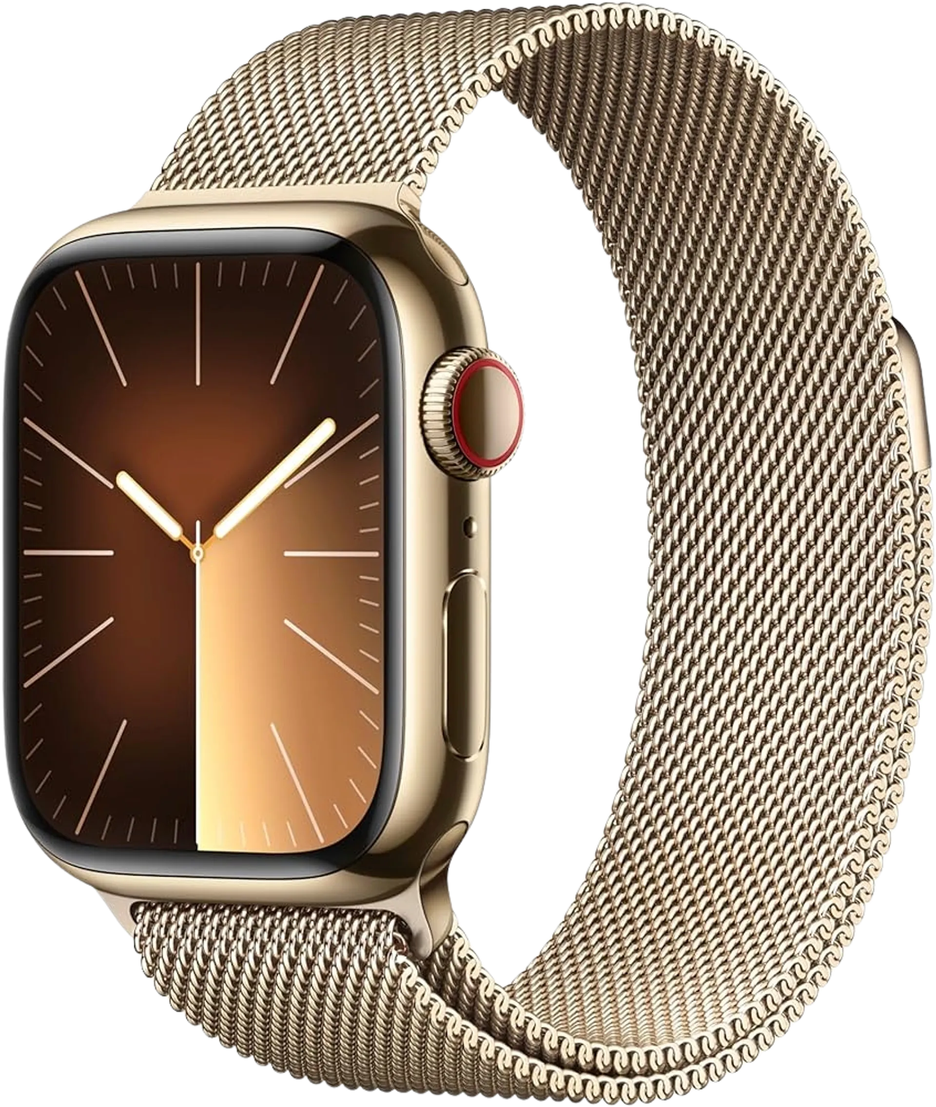 Apple watch Series 9 GPS + Cellular 41mm kultainen teräskotelo kultainen Milanese ranneke MRJ73KS/A