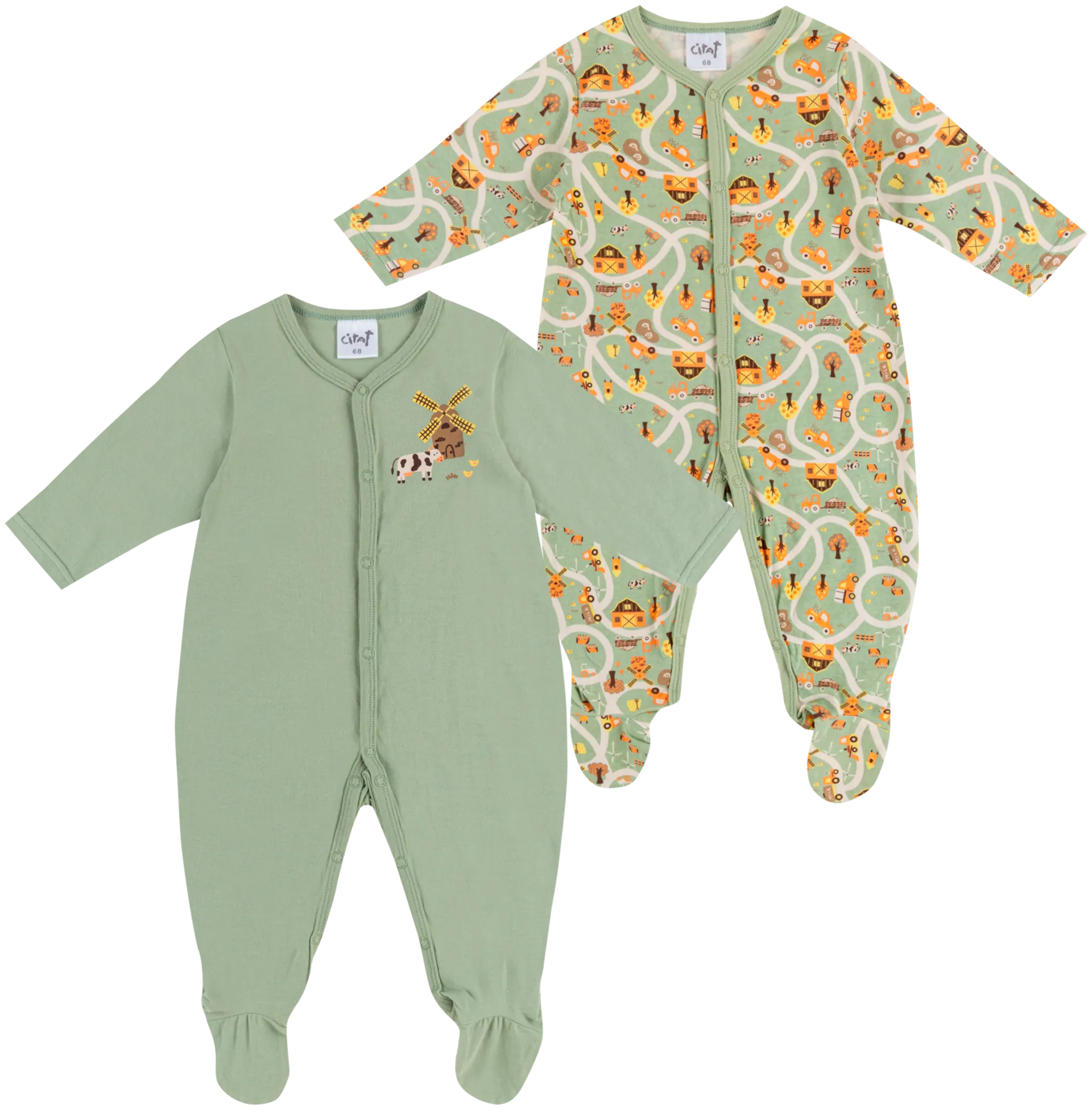 Ciraf vauvojen pyjama 250b242914 2-pack - car road aop / swamp - 1