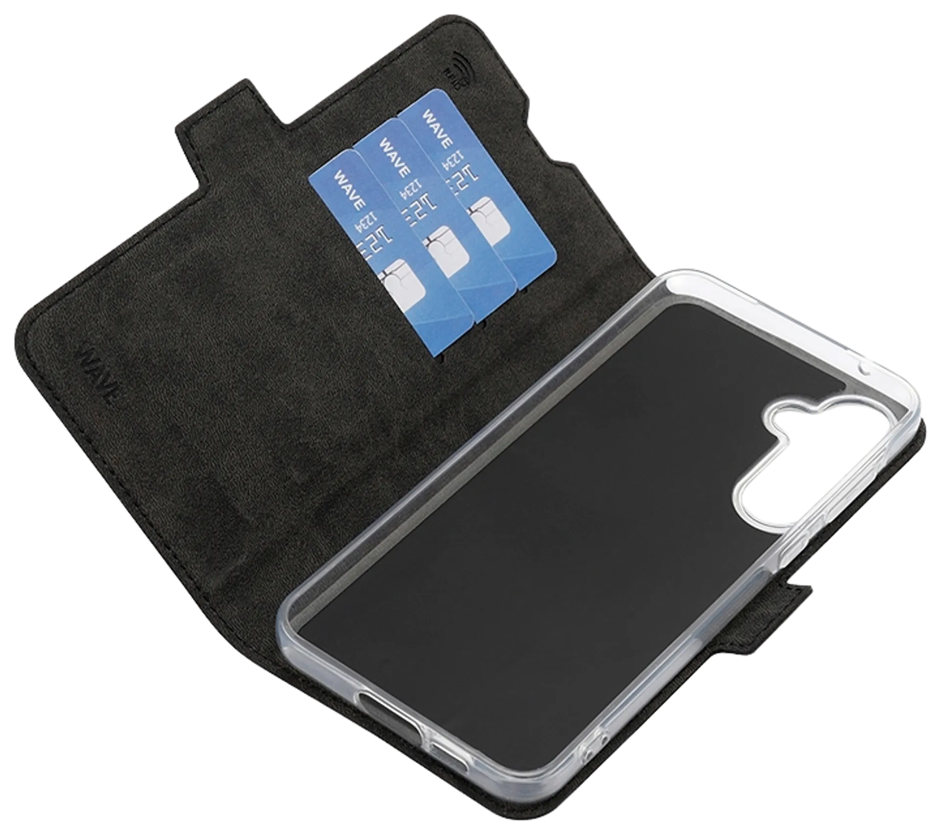 Wave Book Case, Samsung Galaxy A55 5G, Musta - 4