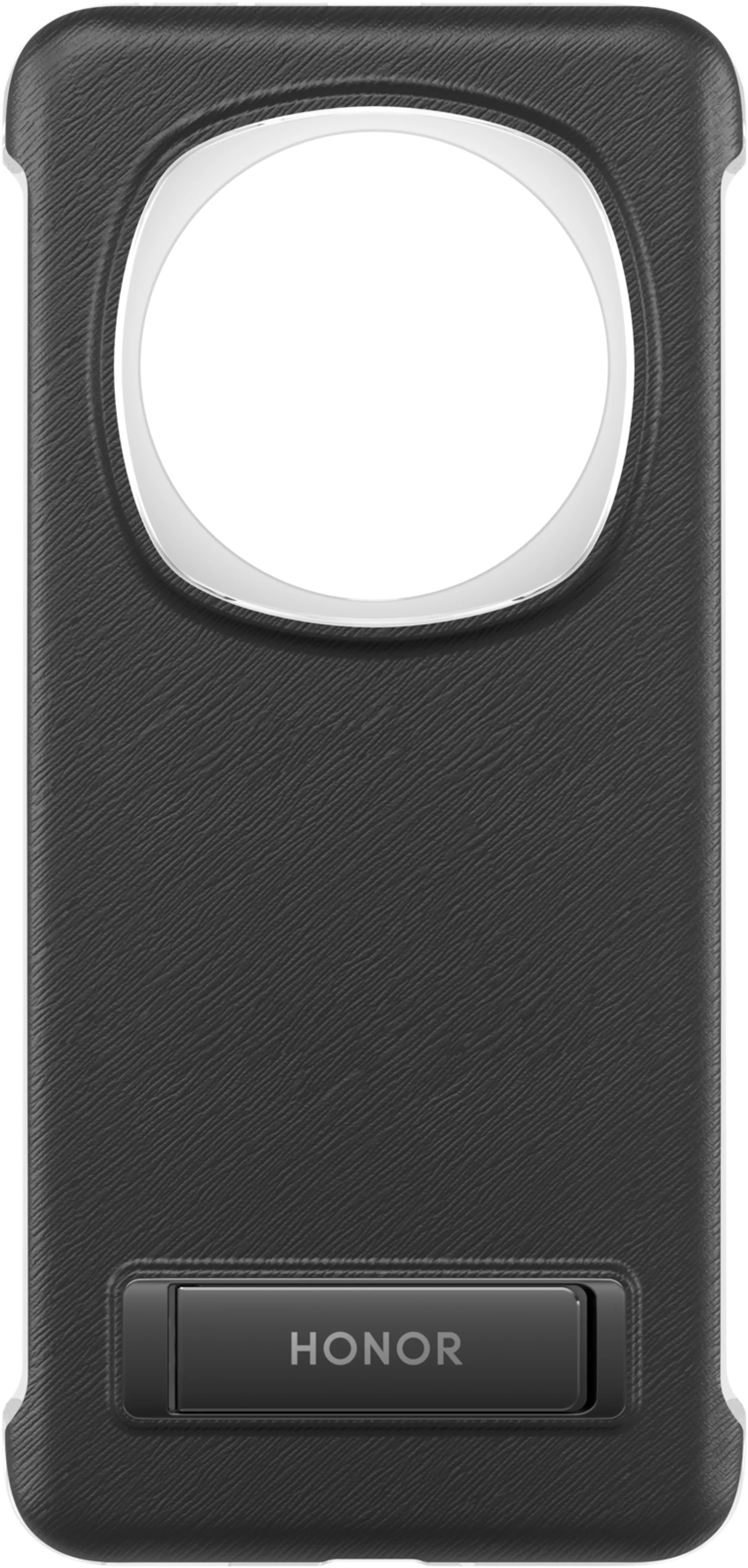 HONOR Magic6 Pro PU Bracket Case Musta Suojakuori - 1