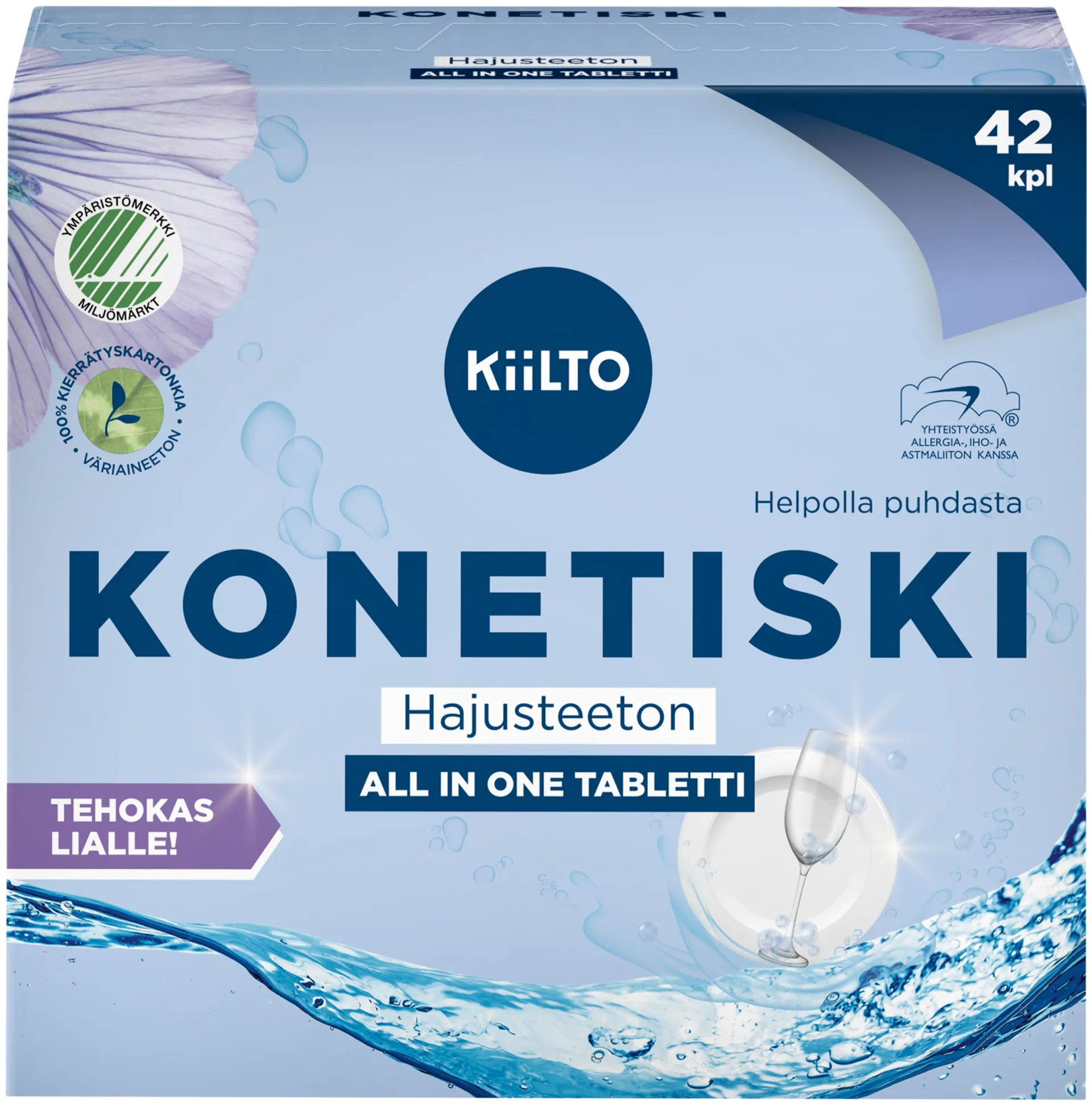 Kiilto All in 1 konetiskitabletti Hajusteeton 42 kpl