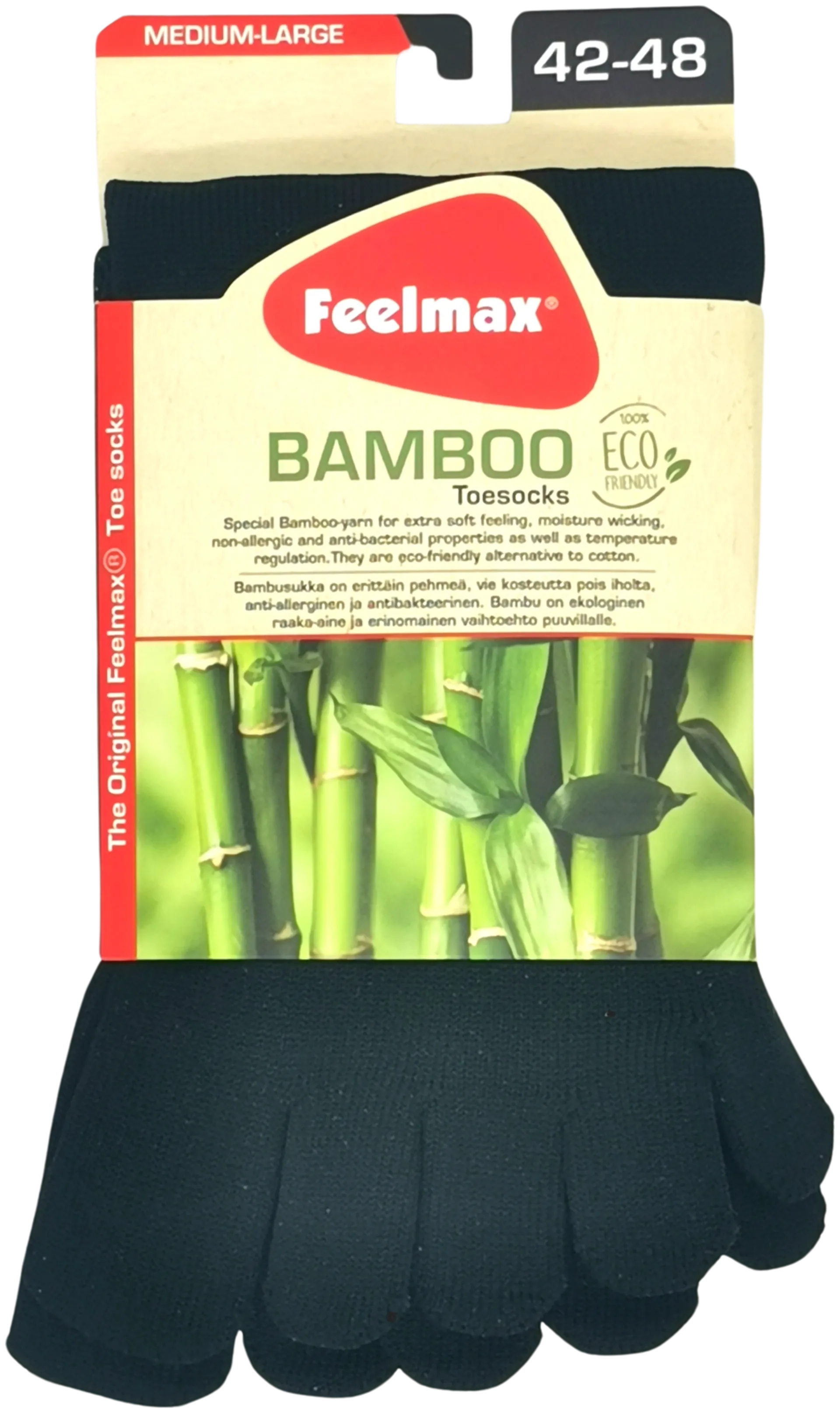 Feelmax miesten bambu varvassukat BA42BK