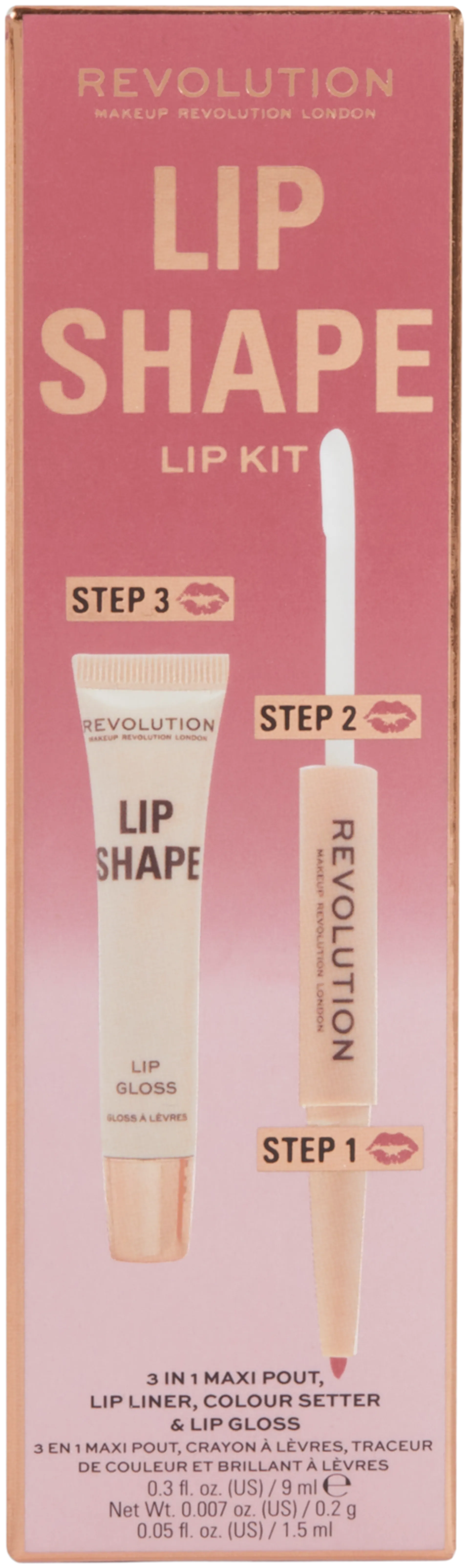 Revolution huultenmuotoilusetti Lip Lift Kit Rose Pink - 3