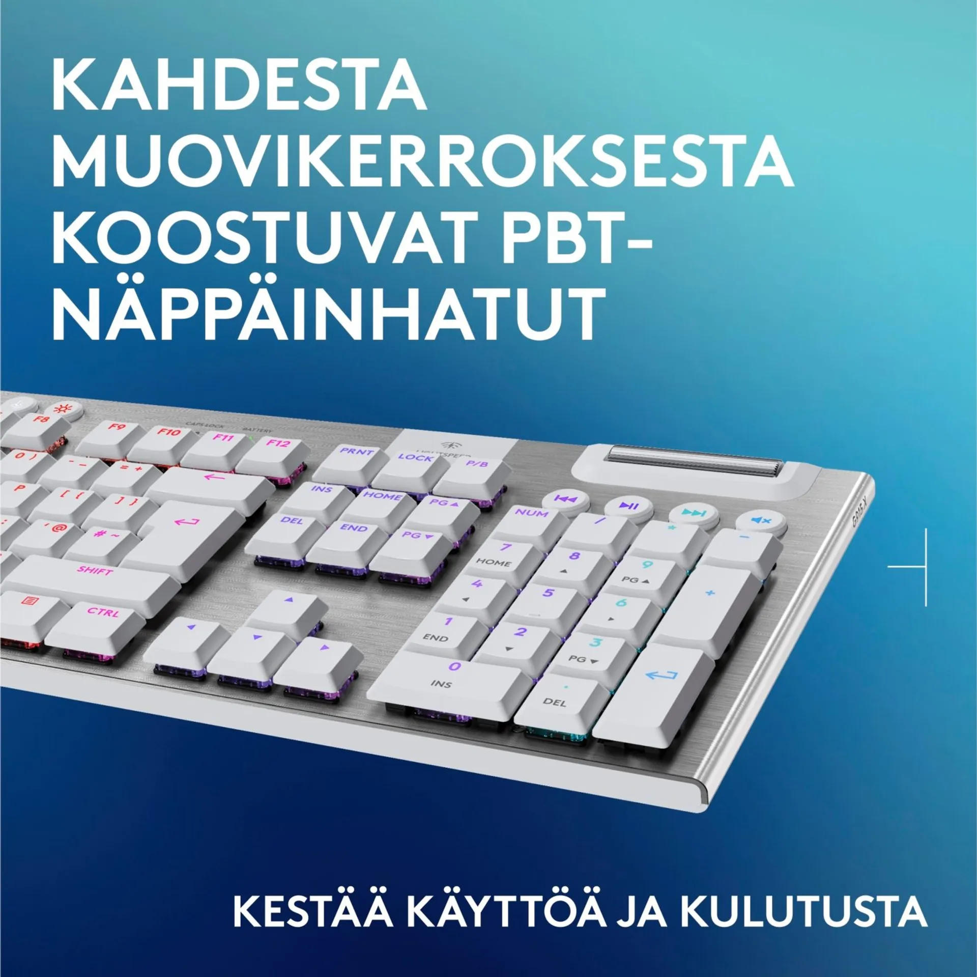 Logitech g915 x lightspeed langaton pelinäppäimistö tactile valkoinen - 8