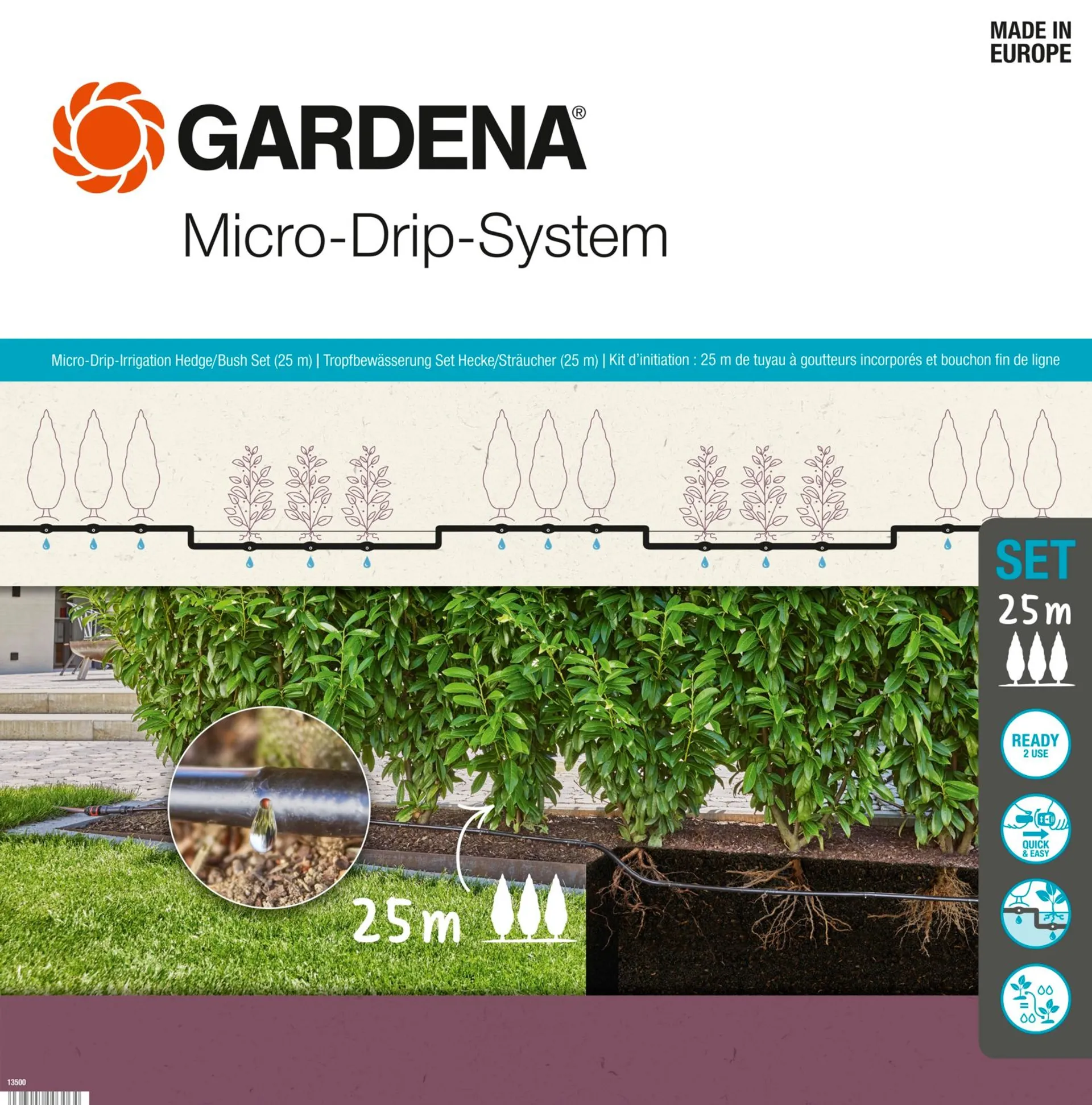 Gardena Micro-Drip-kastelusarja kasviriveille 13 mm 25 m - 1