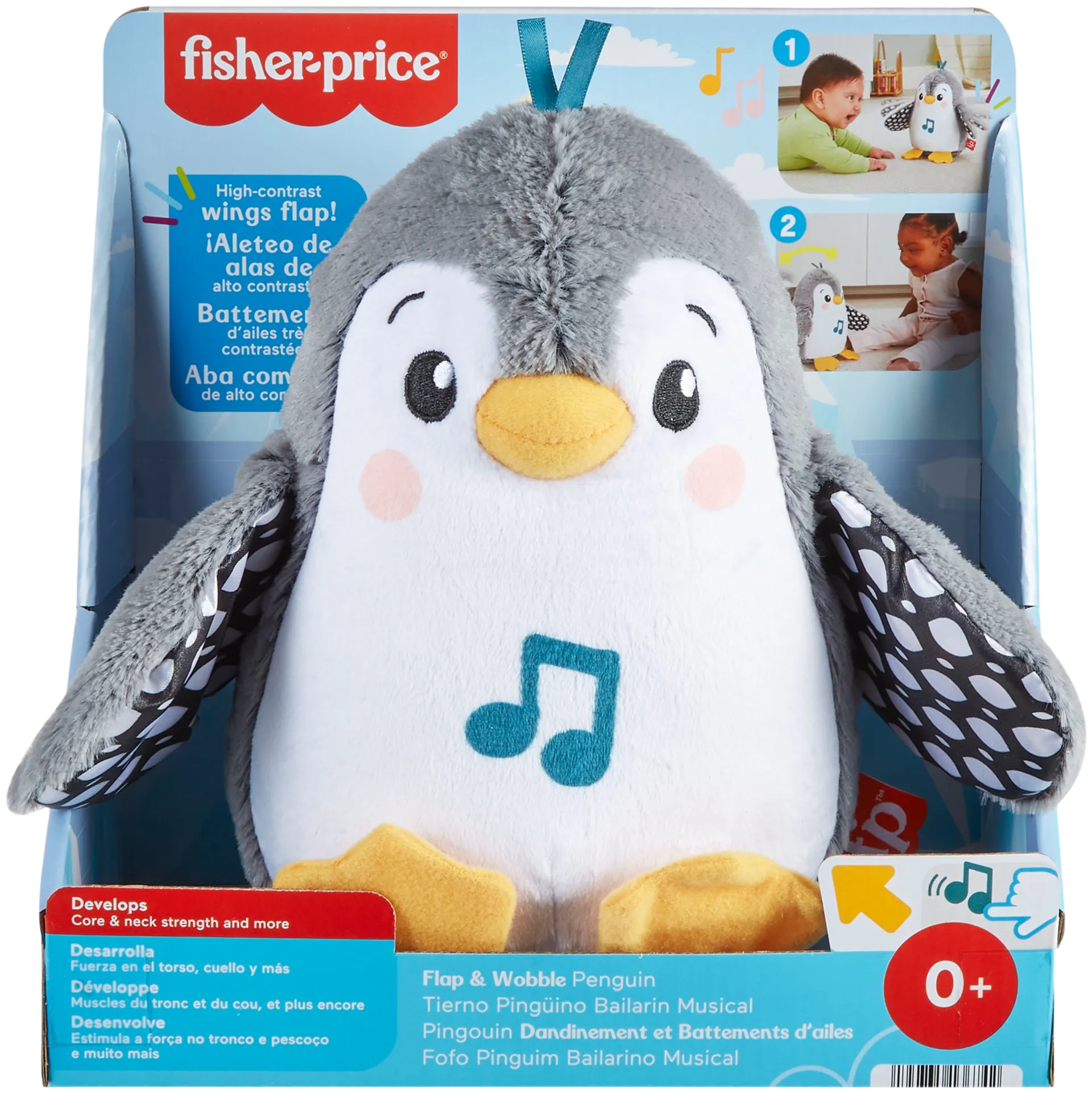 Fisher-Price Flap & Wobble Penguin -pehmolelu - 1