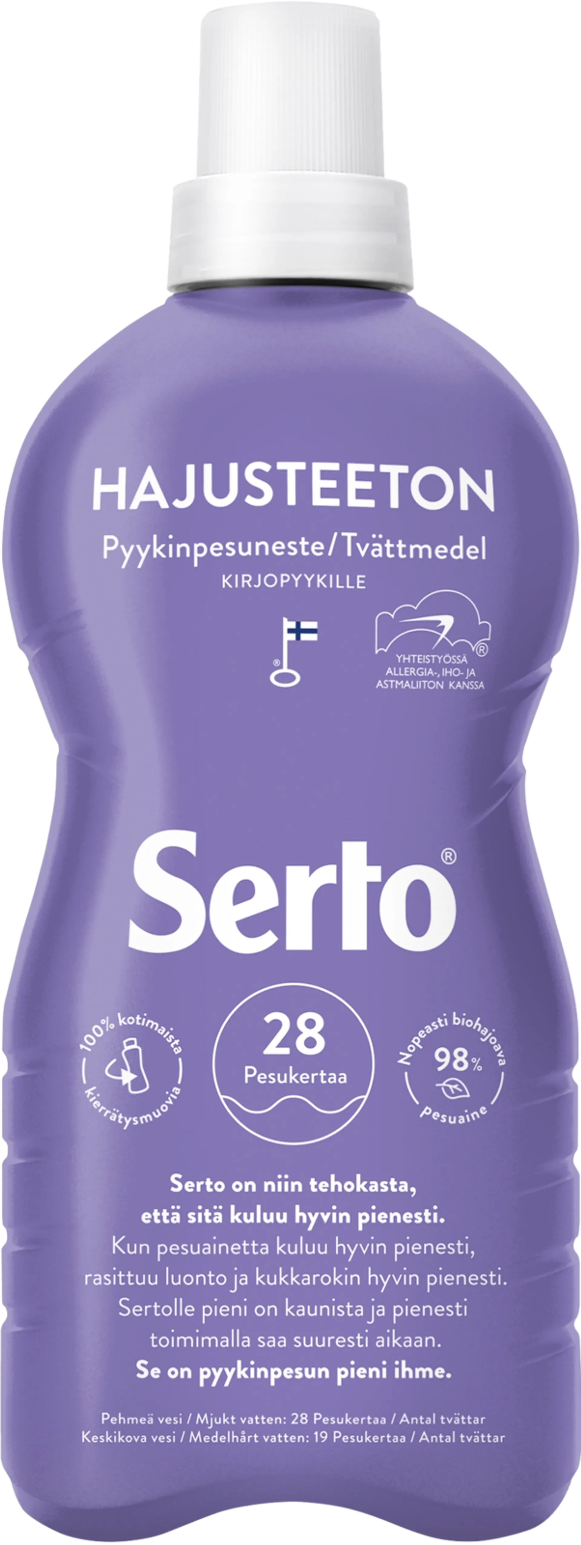 Serto Hajusteeton Pyykinpesuneste 750 ml