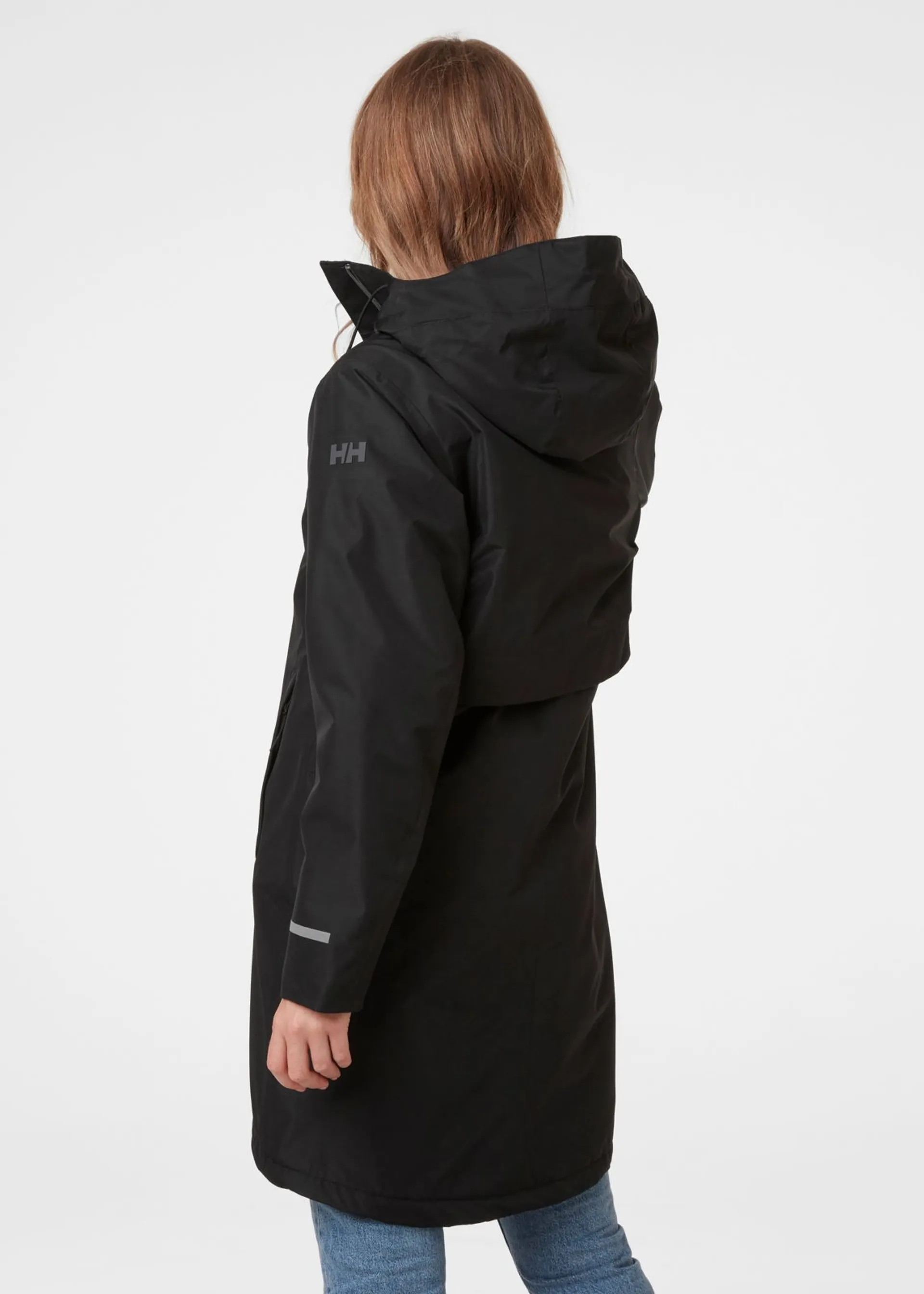 Helly Hansen naisten pitkä kevytvanutakki Aspire Rain 53517 - BLACK - 6