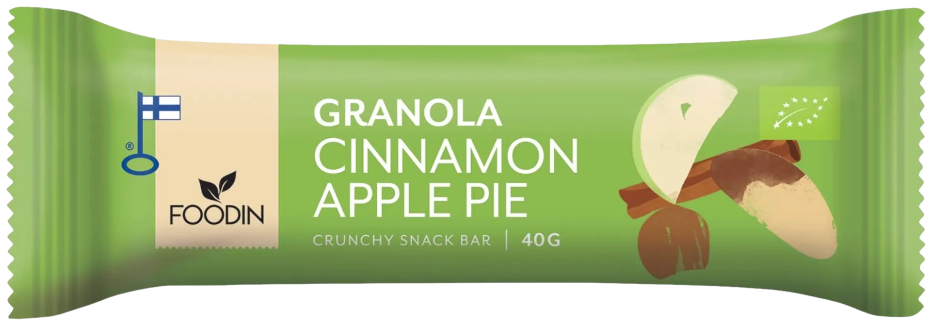 Foodin Granola bar Cinnamon Apple pie, luomu 40g