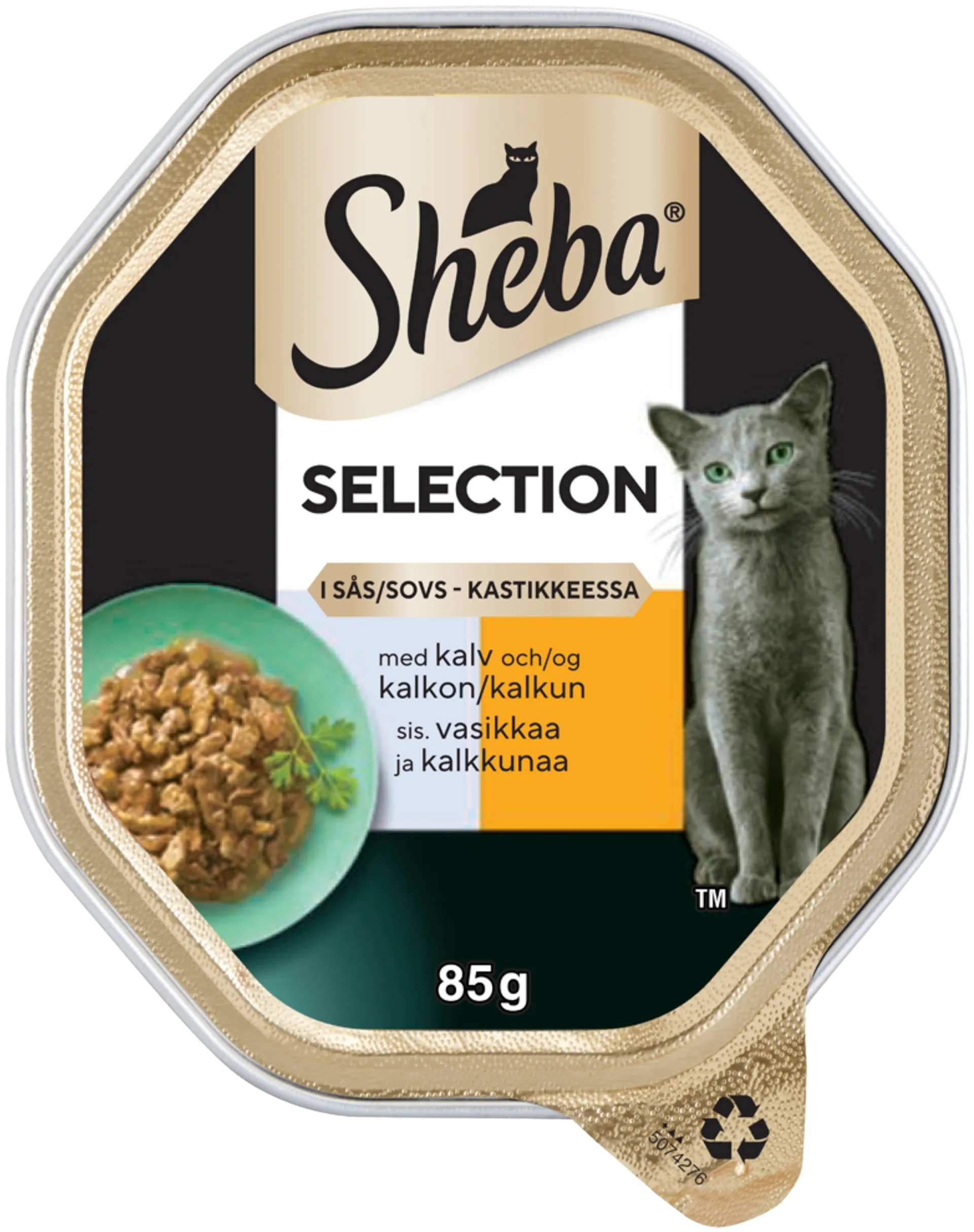 Sheba Selection Vasikkaa & Kalkkunaa kastikkeessa 85g