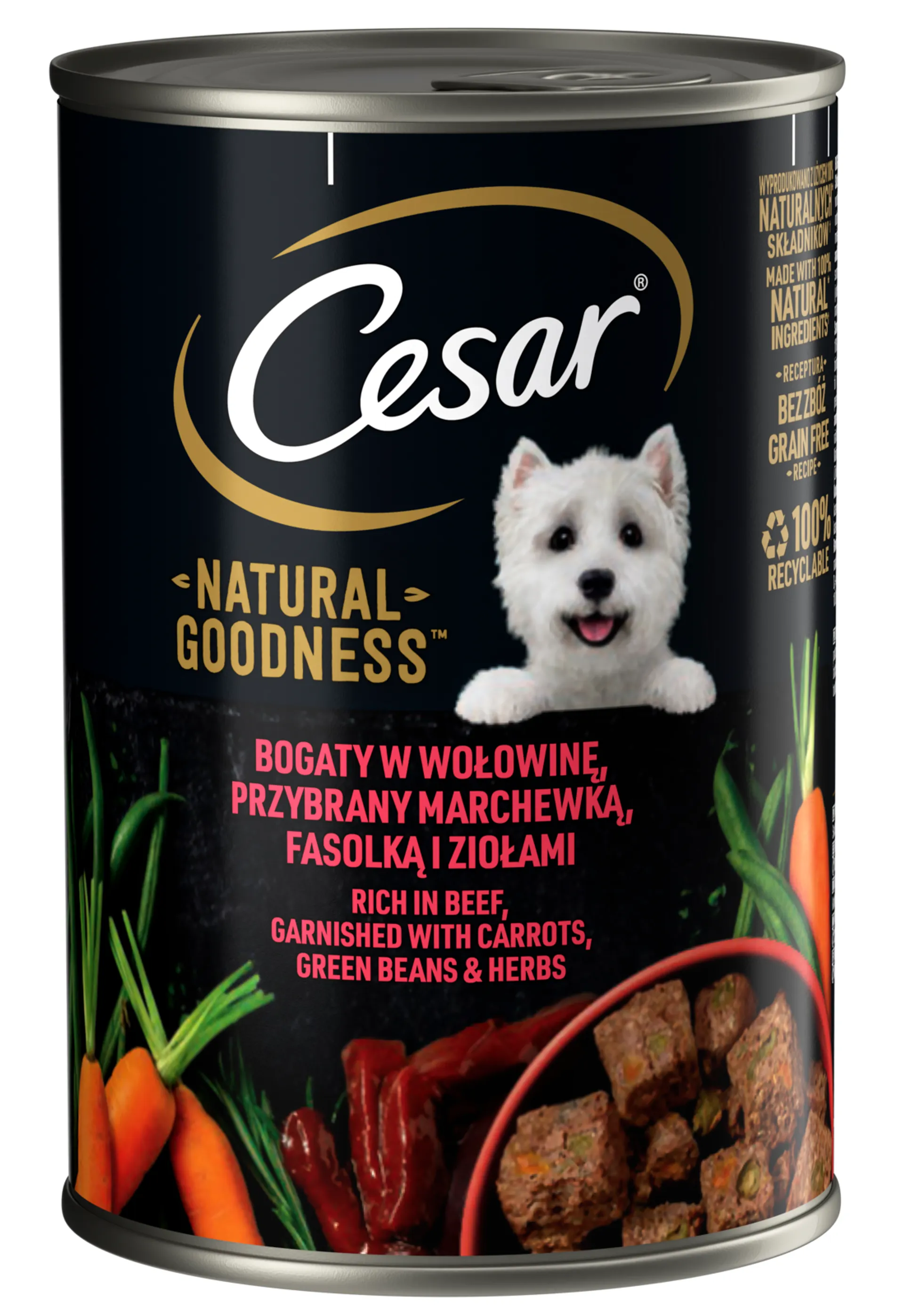 Cesar 400g Natural Goodness Härkää ja Porkkanoita tölkki
