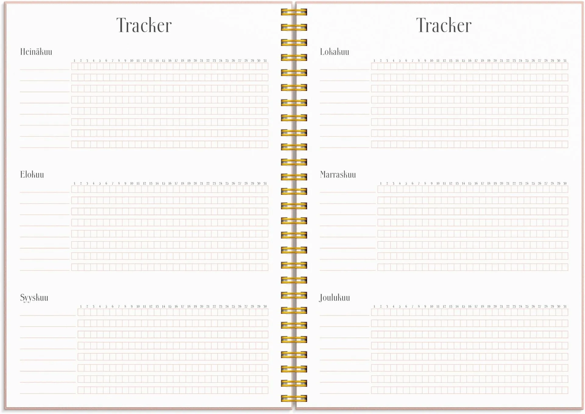 Burde Vuosikalenteri 2025 Life Planner Pink - 6