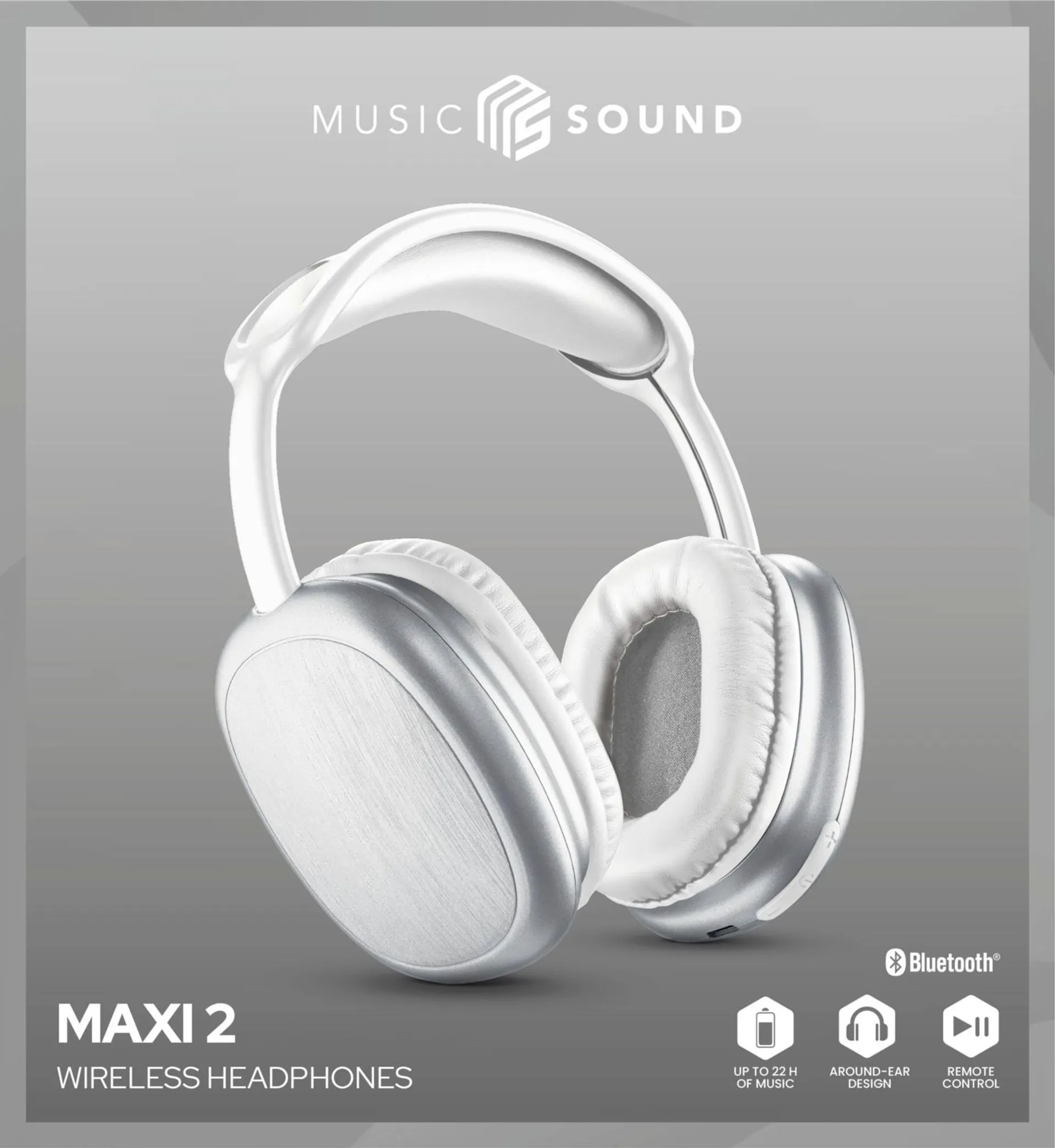 MusicSound Bluetooth sankakuulokkeet Maxi 2 valkoinen - 2