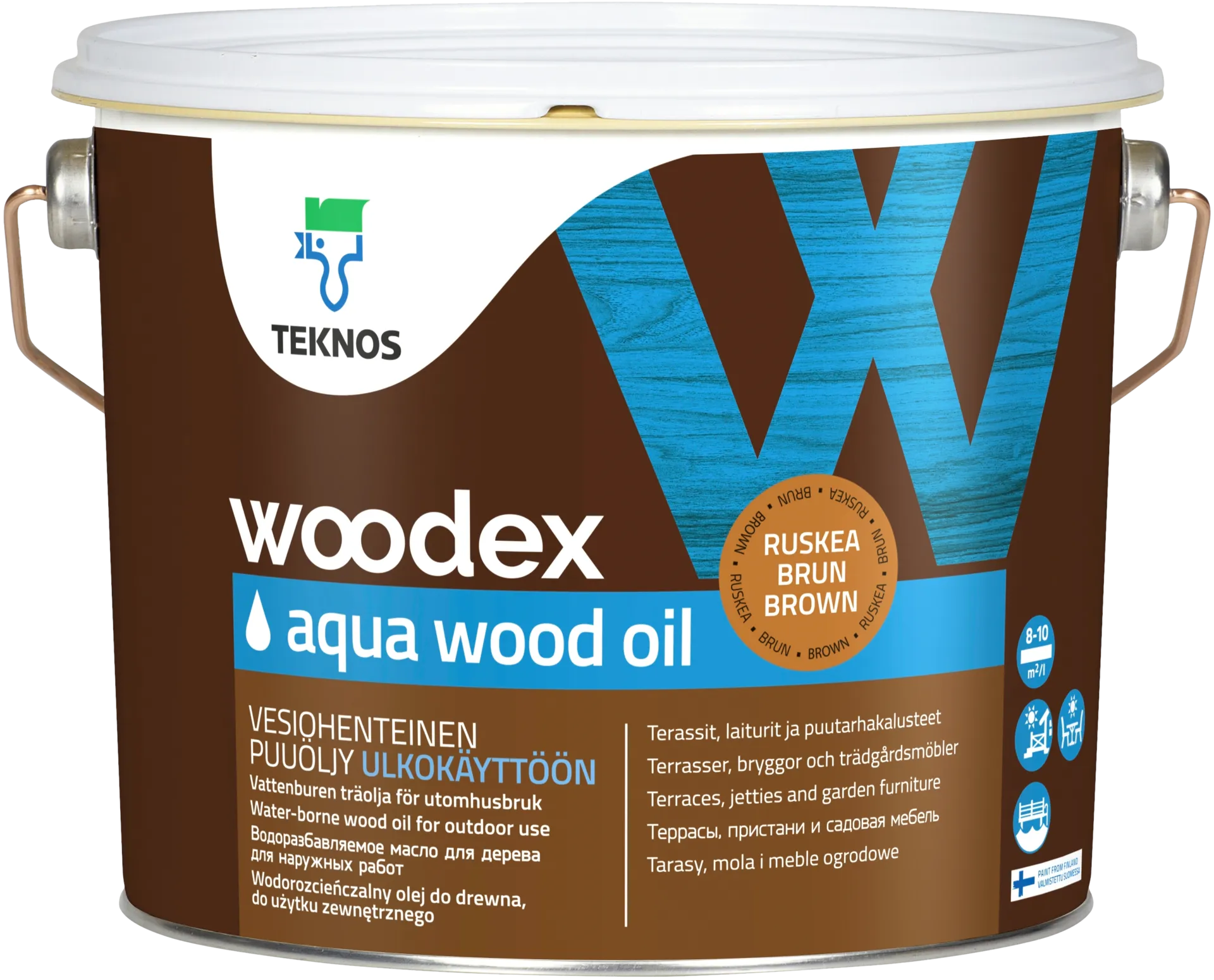 Teknos puuöljy Woodex Aqua Wood Oil 2,7 l ruskea