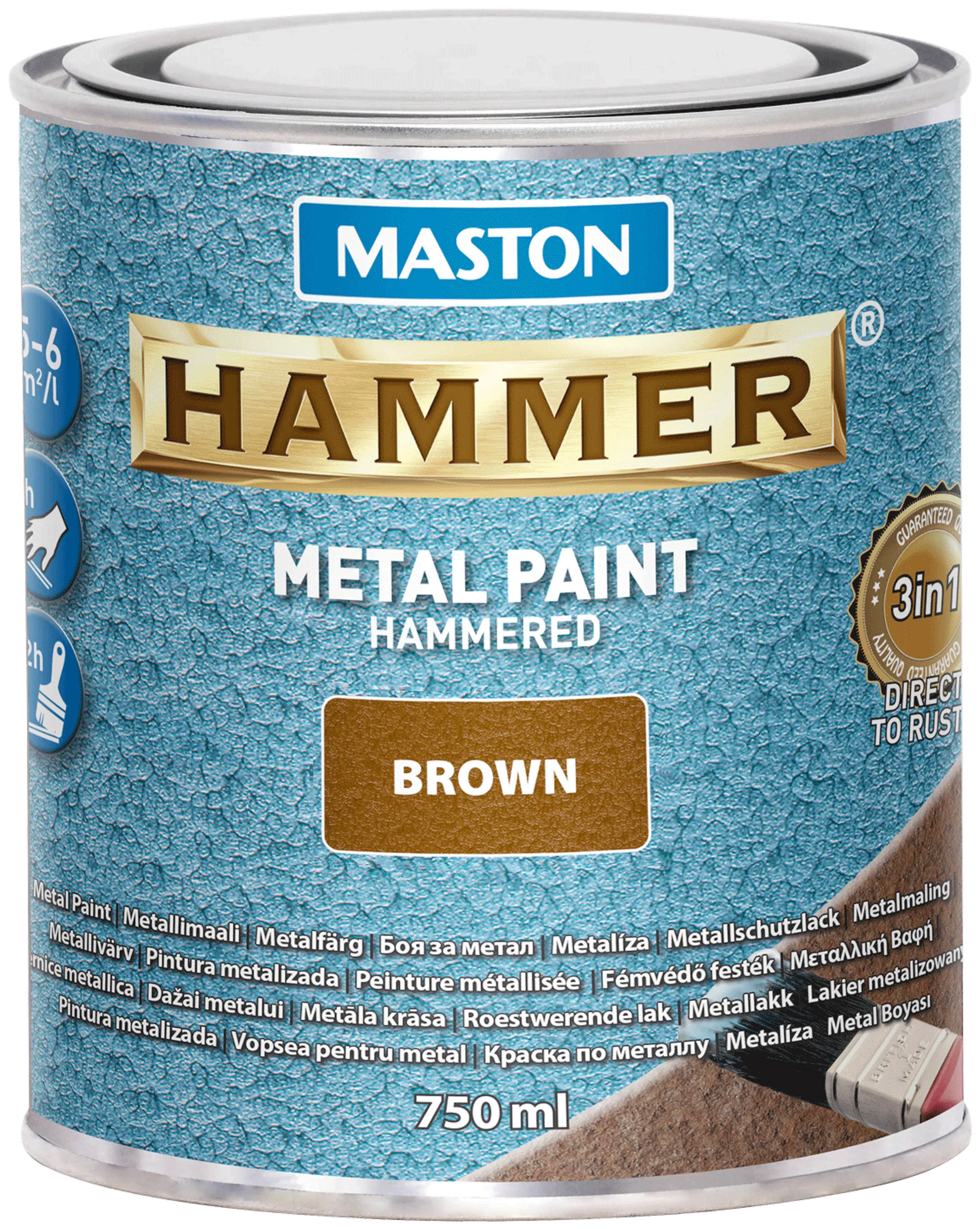 Maston metallimaali Hammer Vasaralakka ruskea 750 ml - 1