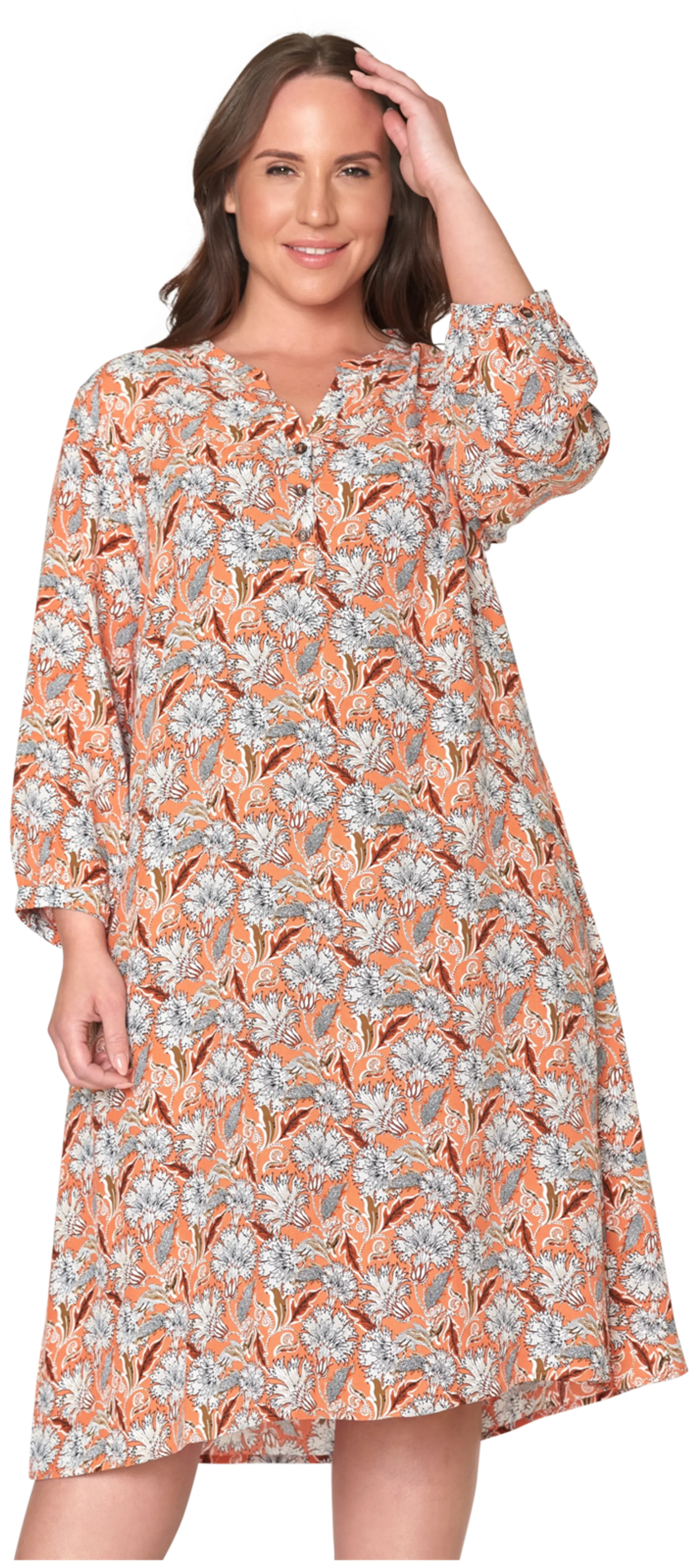 Ciso naisten mekko 217003-01, plus-mitoitus - Coral - 3