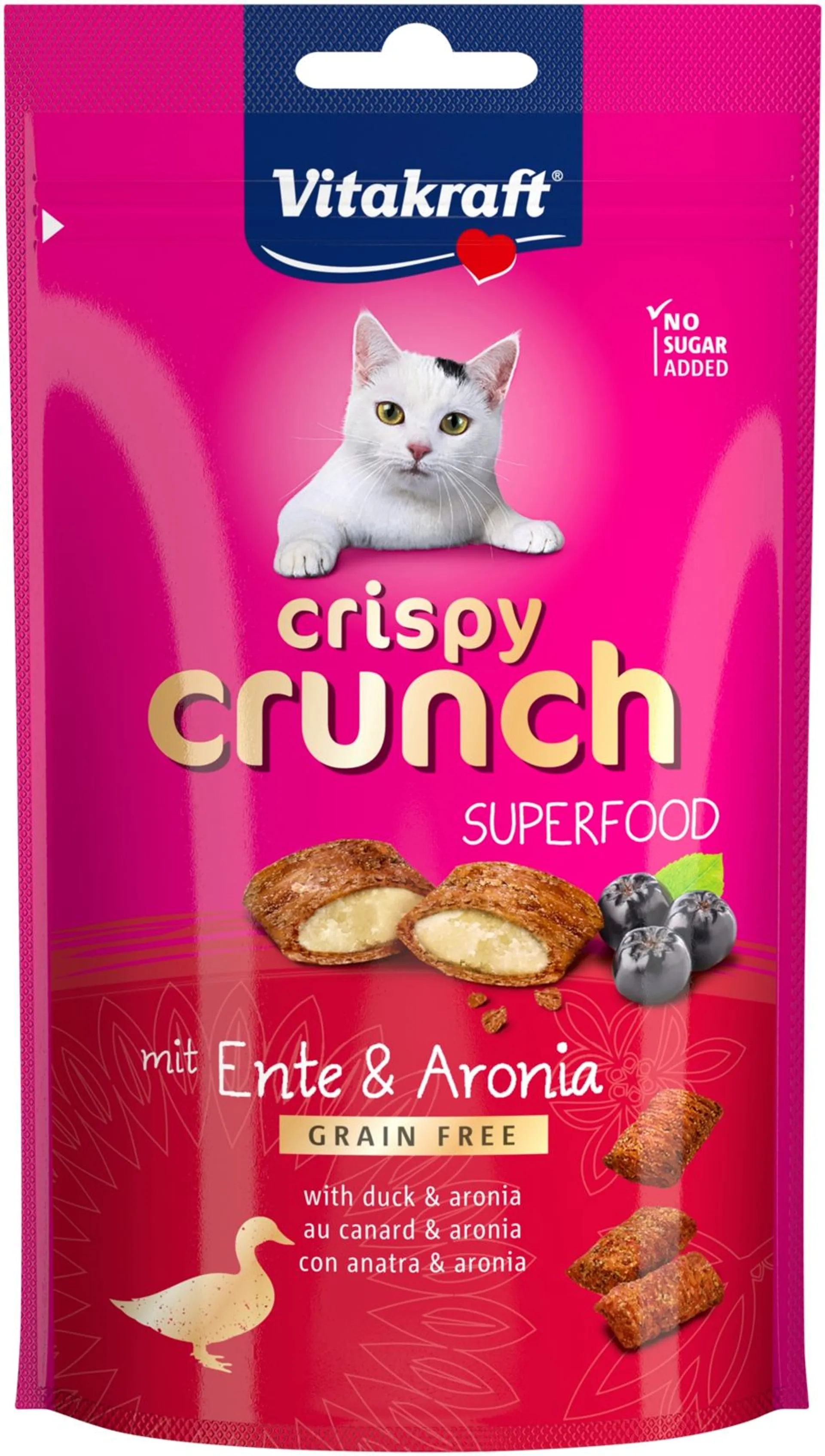Vitakraft Crispy Crunch Ankka+Aronia Kissanherkku 60g