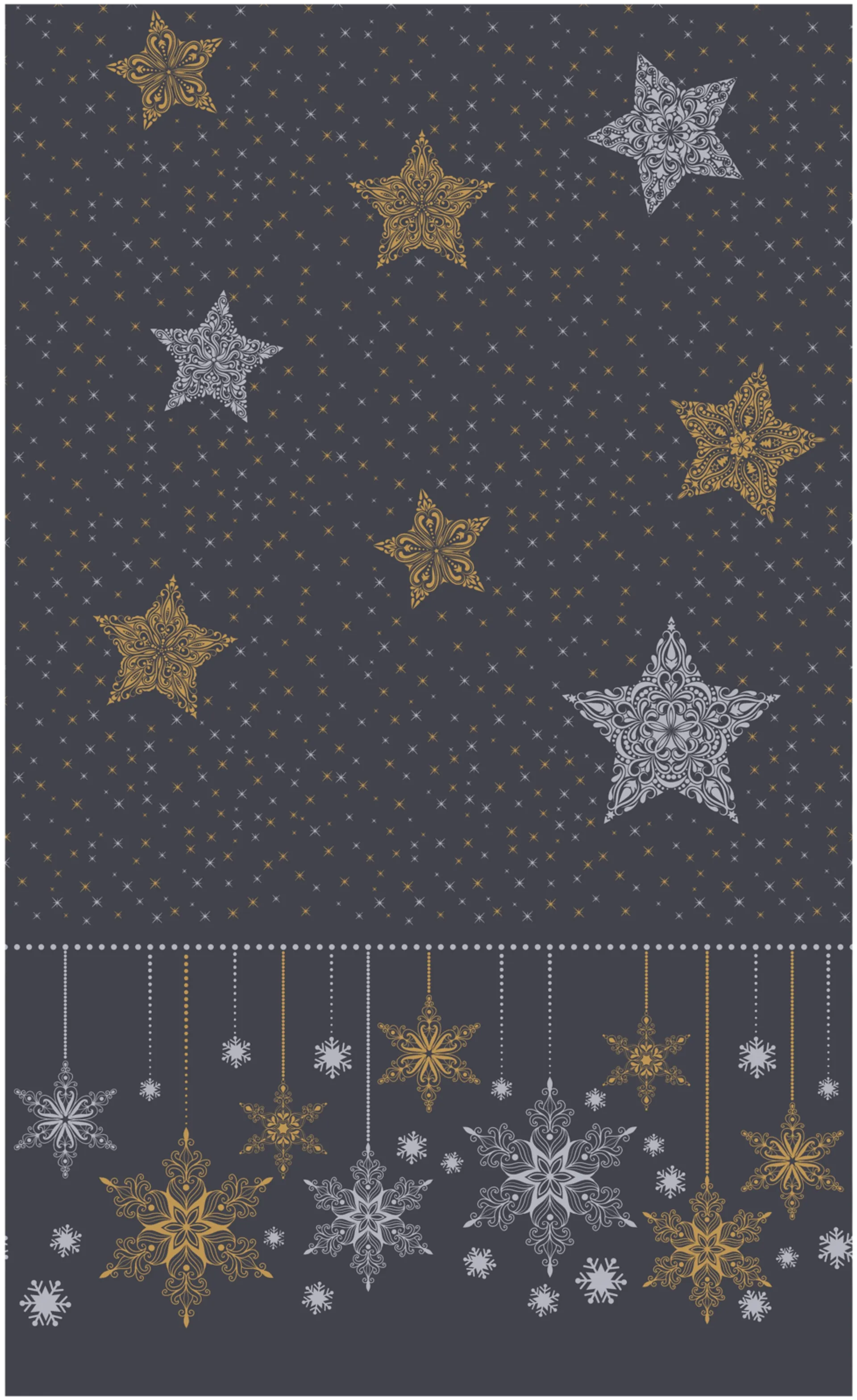 DUNI Dunicel 138x220cm Snowstar Black pöytäliina