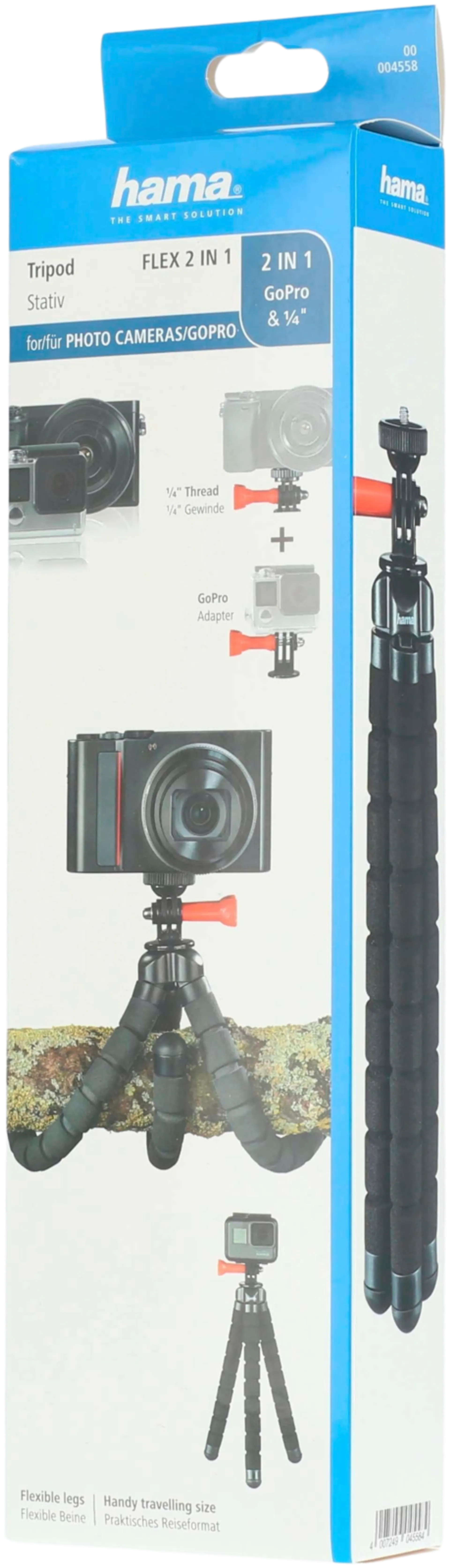 Hama Kamerajalusta Flex 2in1 kameroille ja GoPro:lle, 26 cm, musta - 6