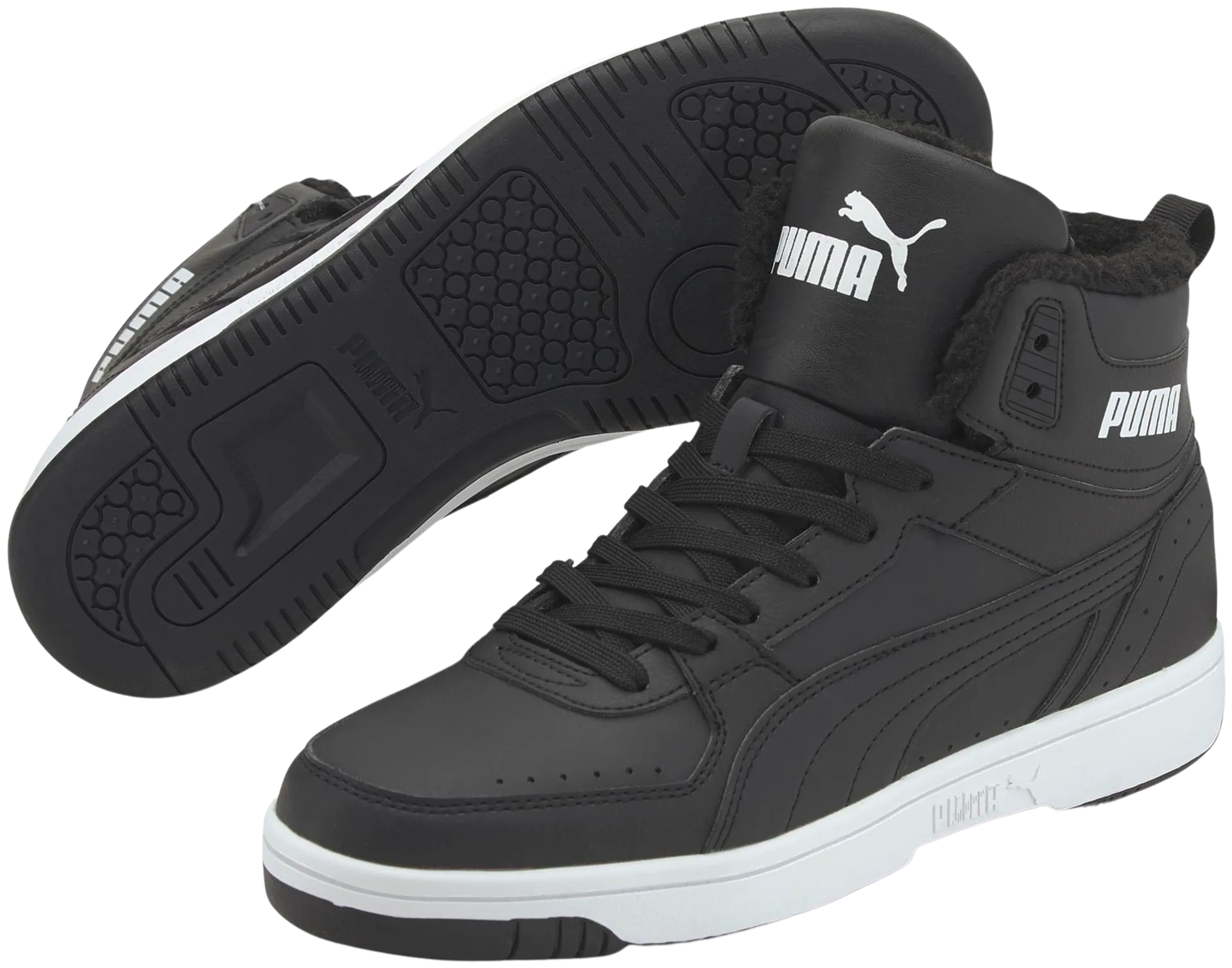 Puma miesten talvijalkine Rebound Joy Fur - Puma Black-Puma Wh - 1