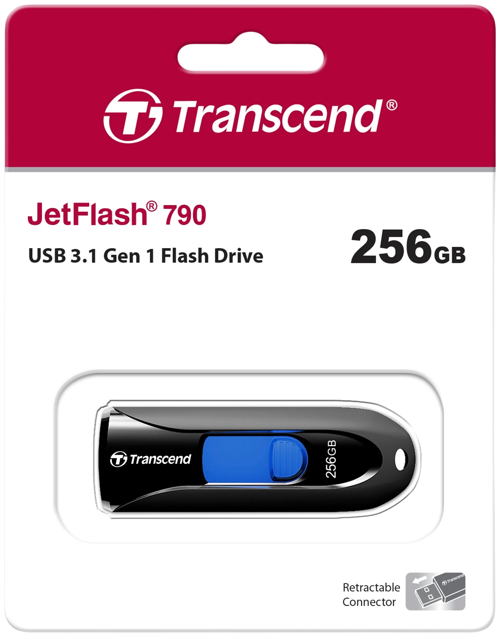 Transcend JETFLASH 790K 256GB MUISTITIKKU USB 3.0 - 4