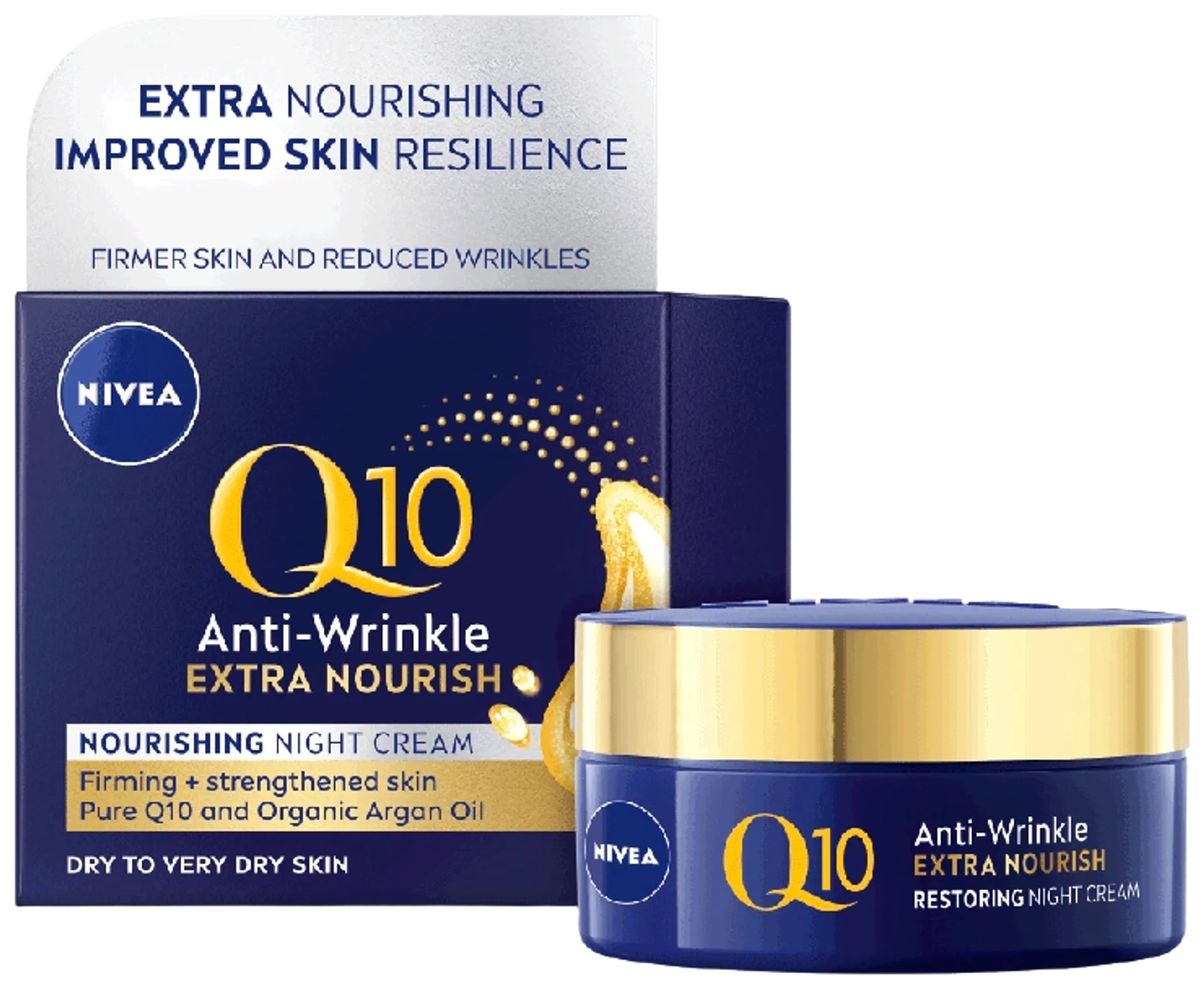 NIVEA 50ml Q10 Anti-Wrinkle Extra Nourish Night Cream -yövoide - 2