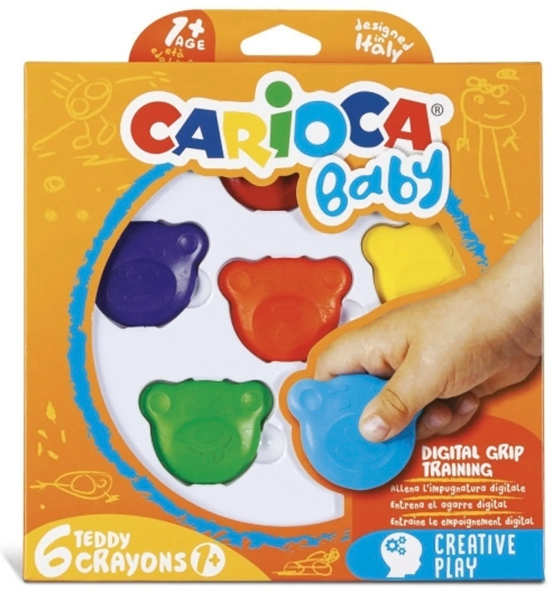 Lasten väriliitusarja 6 kpl Carioca Tedde Baby +1 vuotiaille - 1