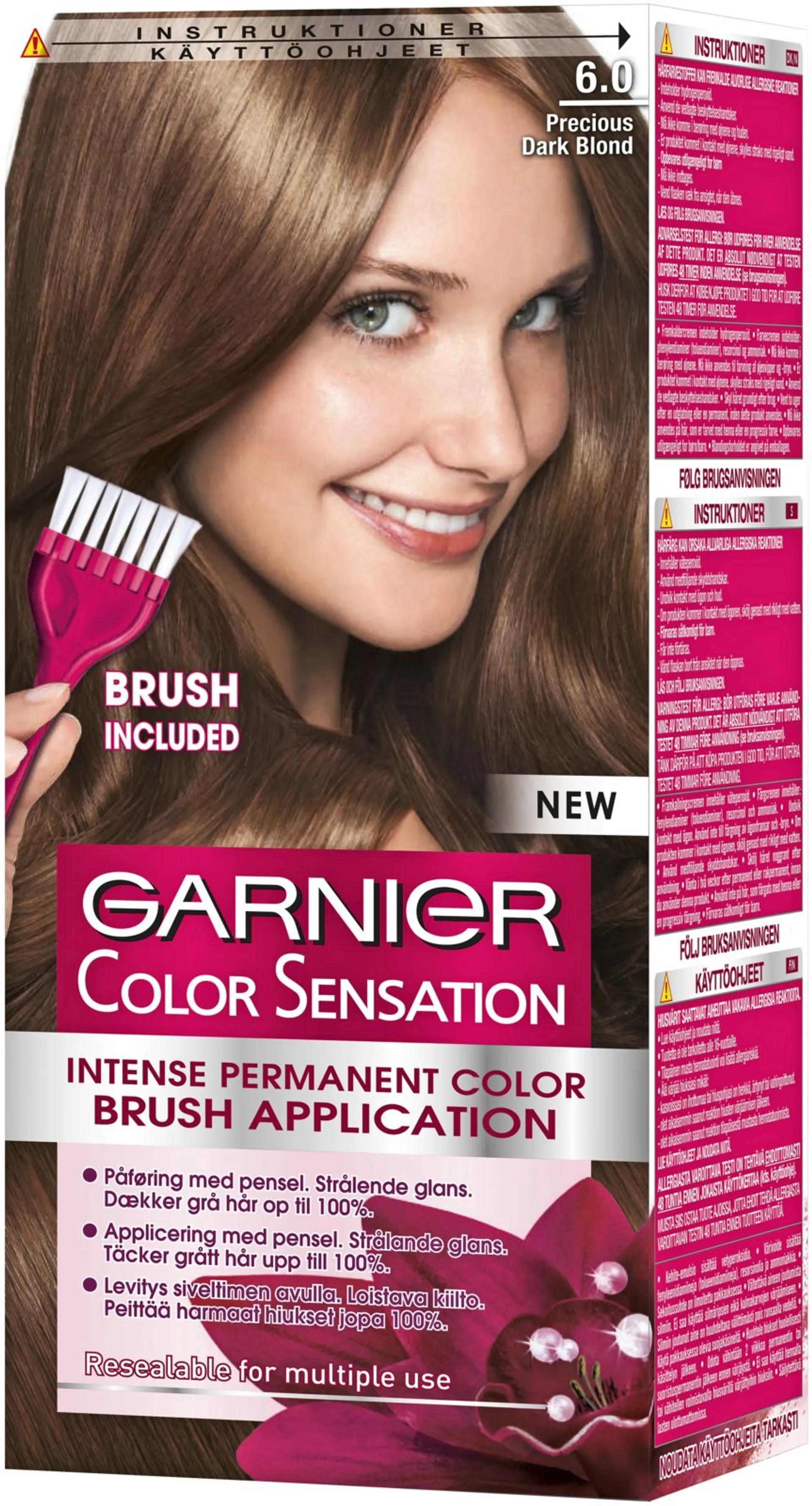 Garnier Color Sensation 6.0 Precious Dark Blond Vaaleanruskea kestoväri 1kpl