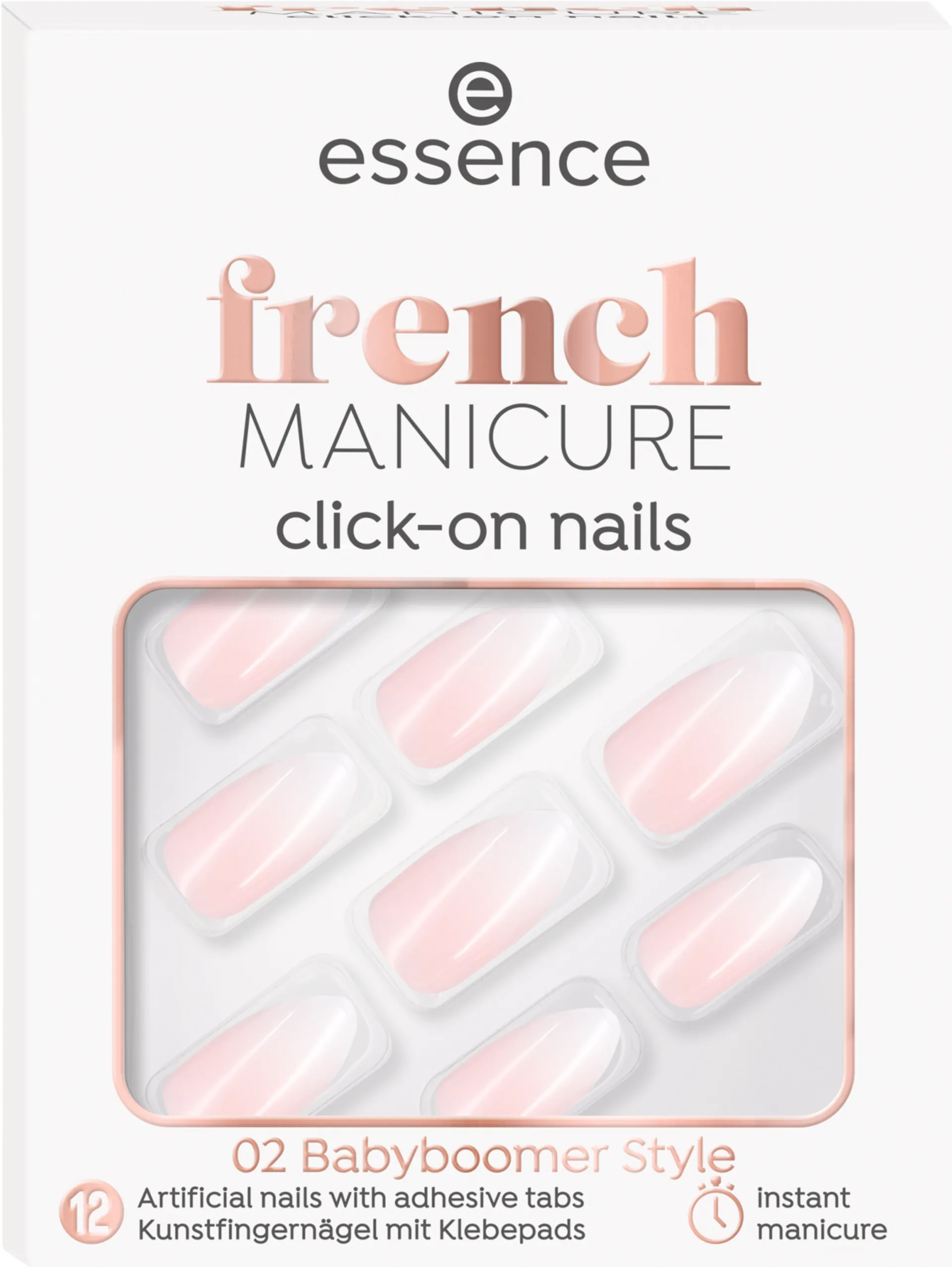 essence french MANICURE click-on nails 02 Babyboomer Style 12 st - 1