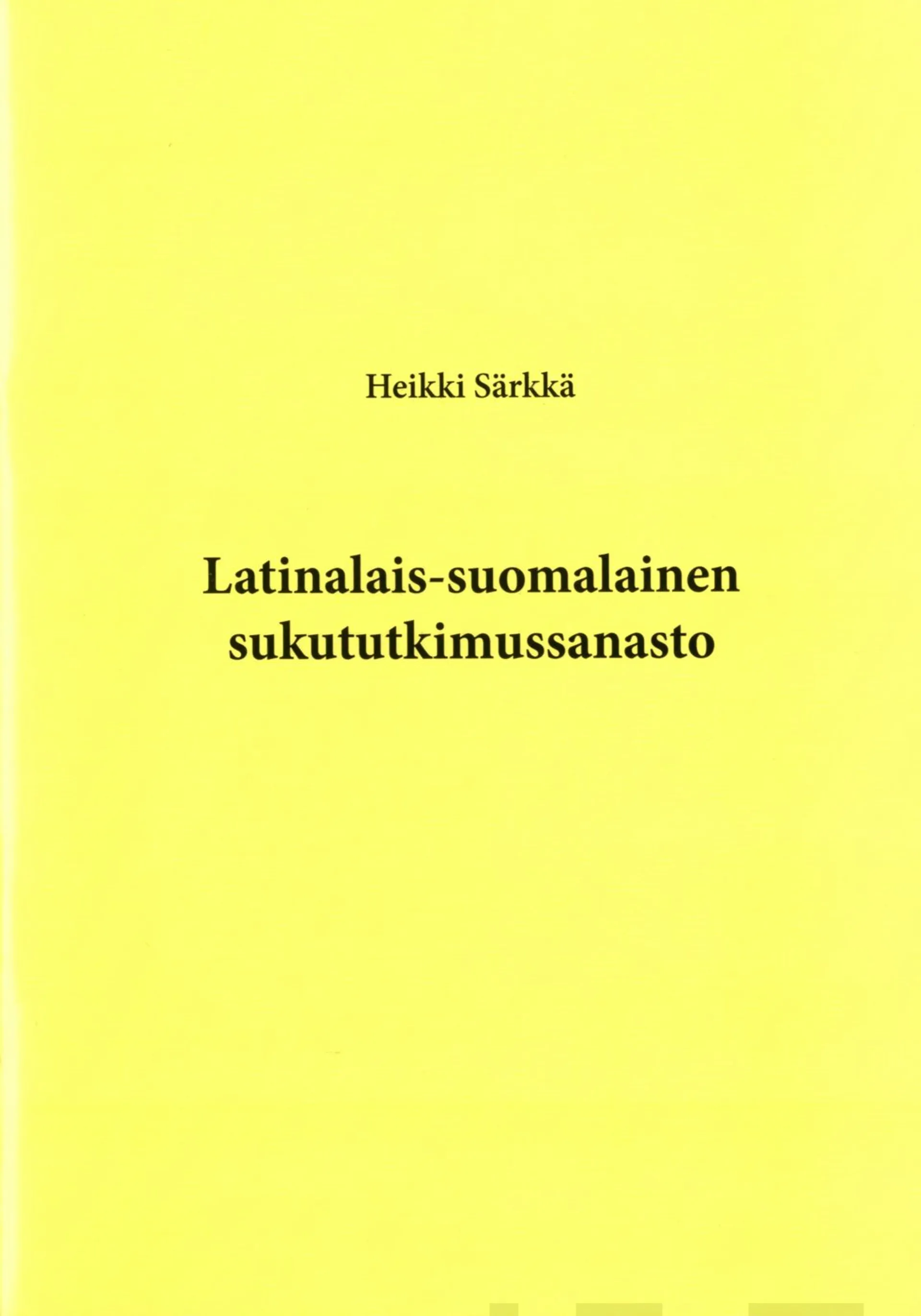 Särkkä, Latinalais-suomalainen sukututkimussanasto