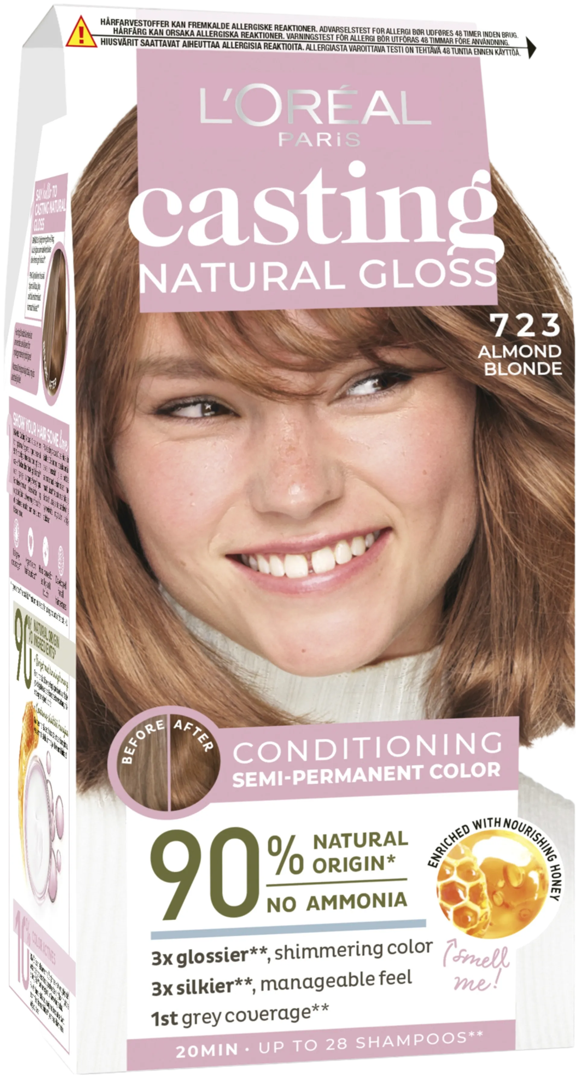 L'Oréal Paris Casting Natural Gloss 723 Blonde Amande kevytväri 1kpl - 2