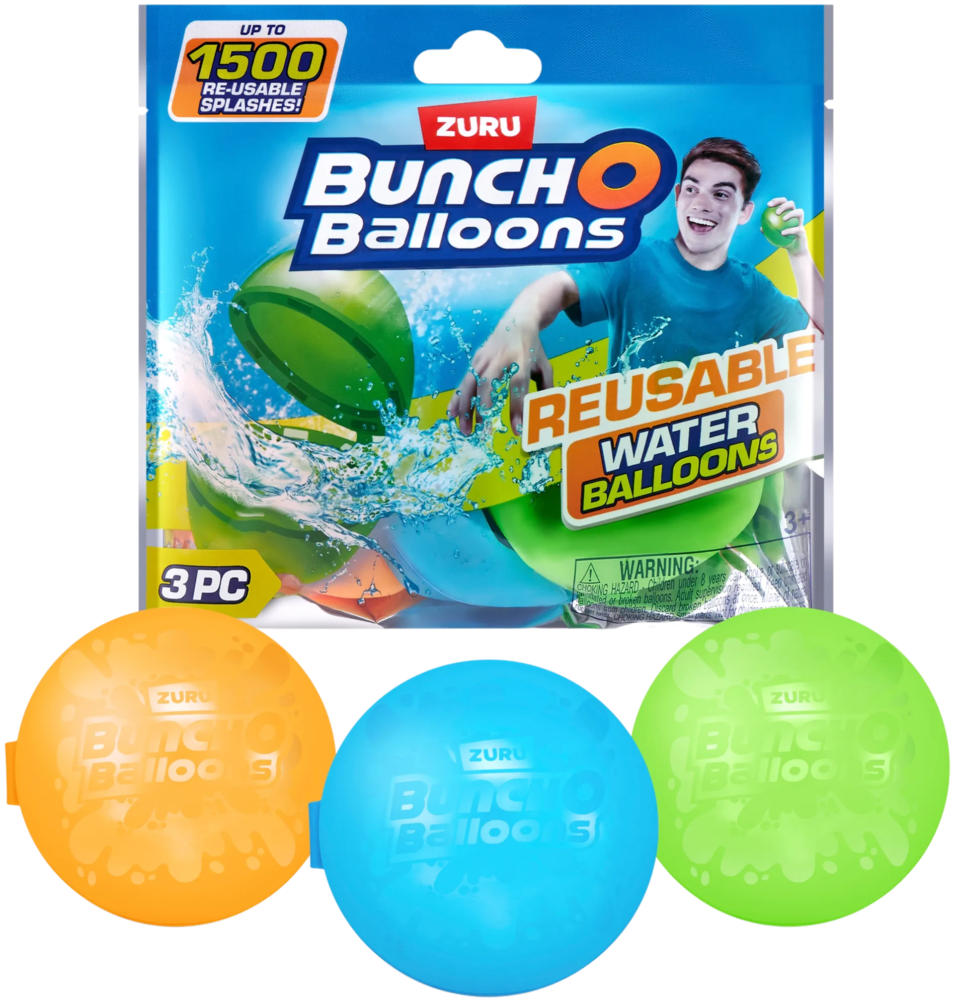 Bunch O Balloons uudelleenkäytettävät vesi-ilmapallot 3 kpl - 6