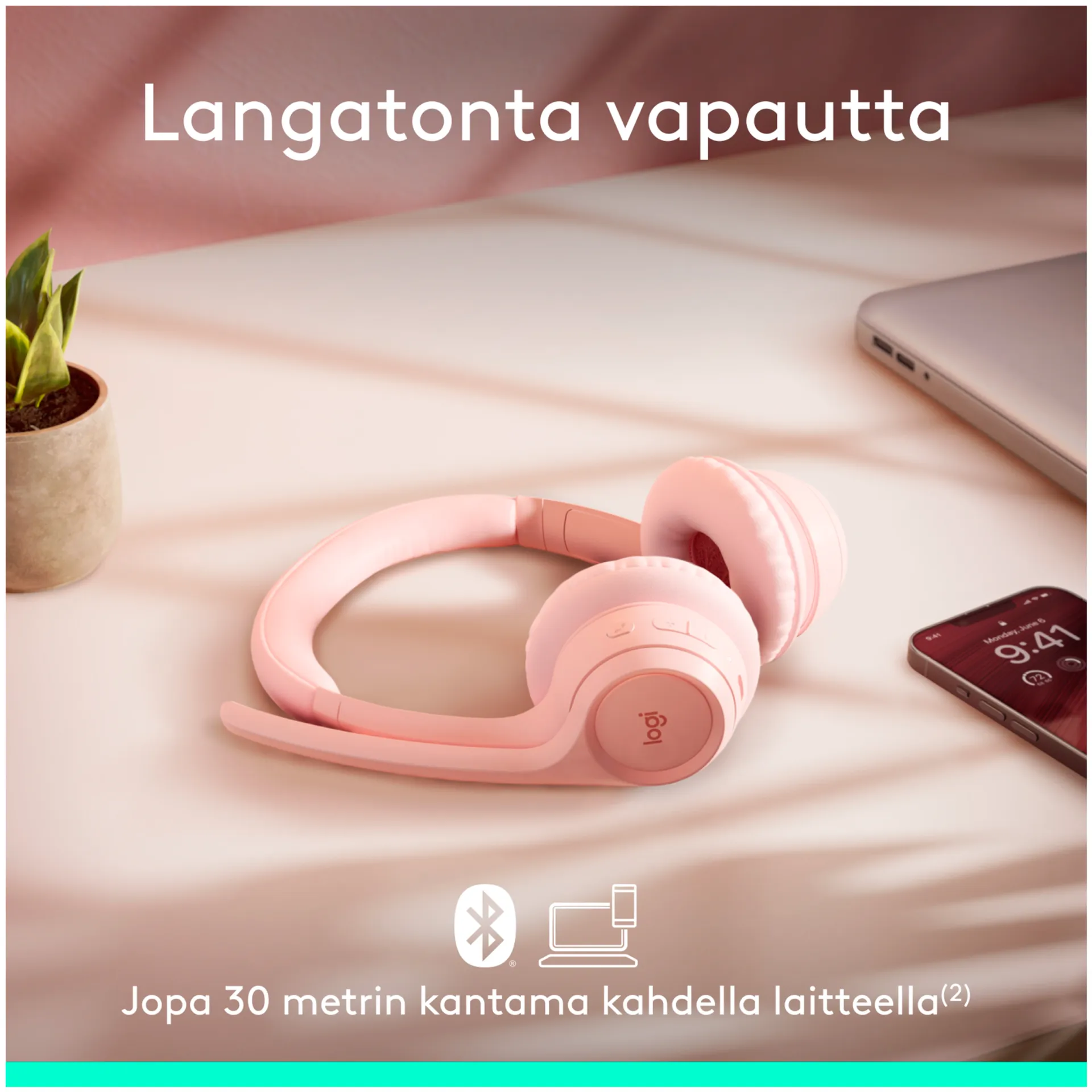 LOGITECH Zone 300 Wireless Bluetooth Headset - ROSE - 8