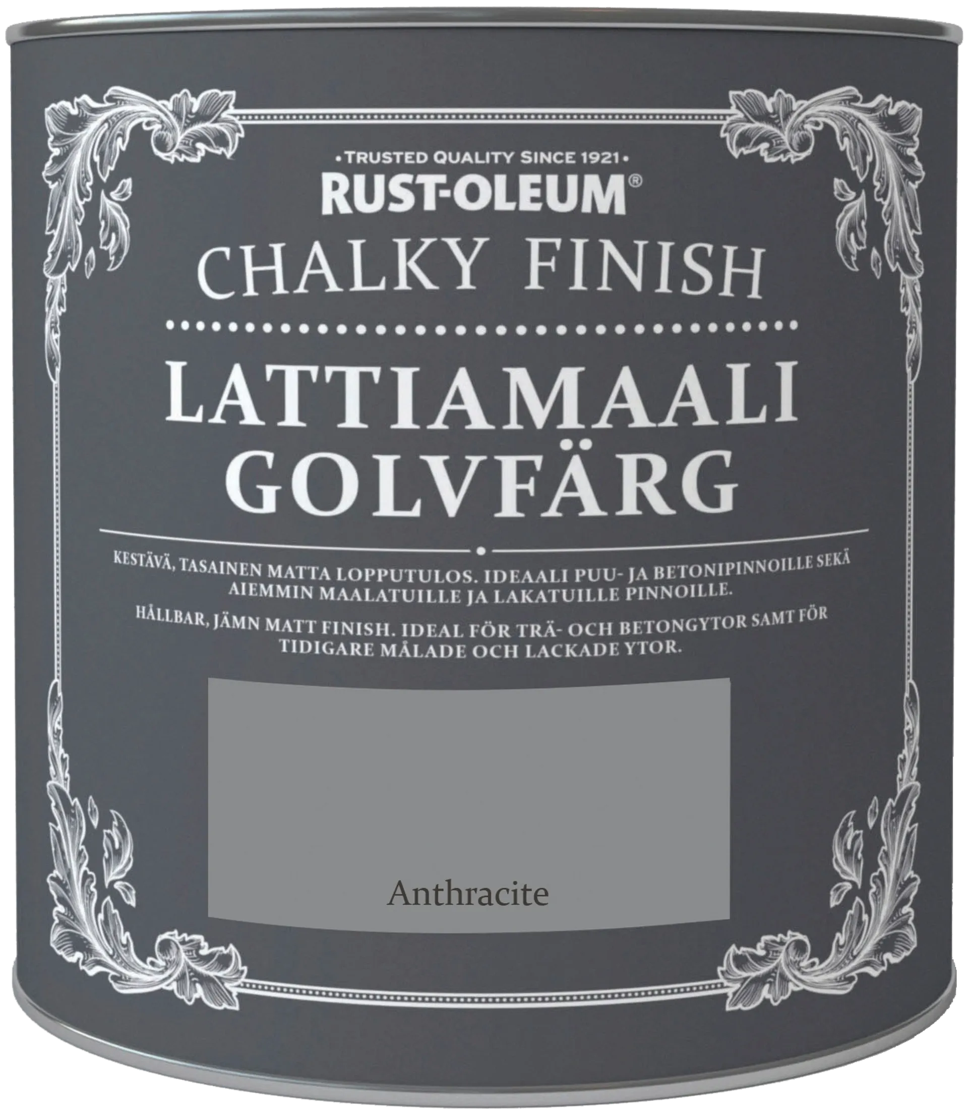 Rust-Oleum Chalky Finish 2,5l lattiamaali vesiohenteinen harmaa