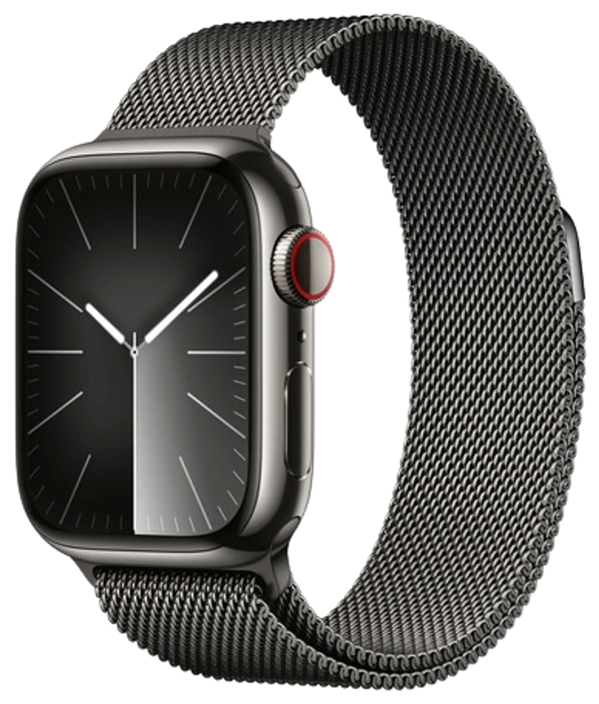 Apple watch Series 9 GPS + Cellular 41mm grafiitin harmaa teräskotelo grafiitinharmaa Milanese ranneke MRJA3KS/A