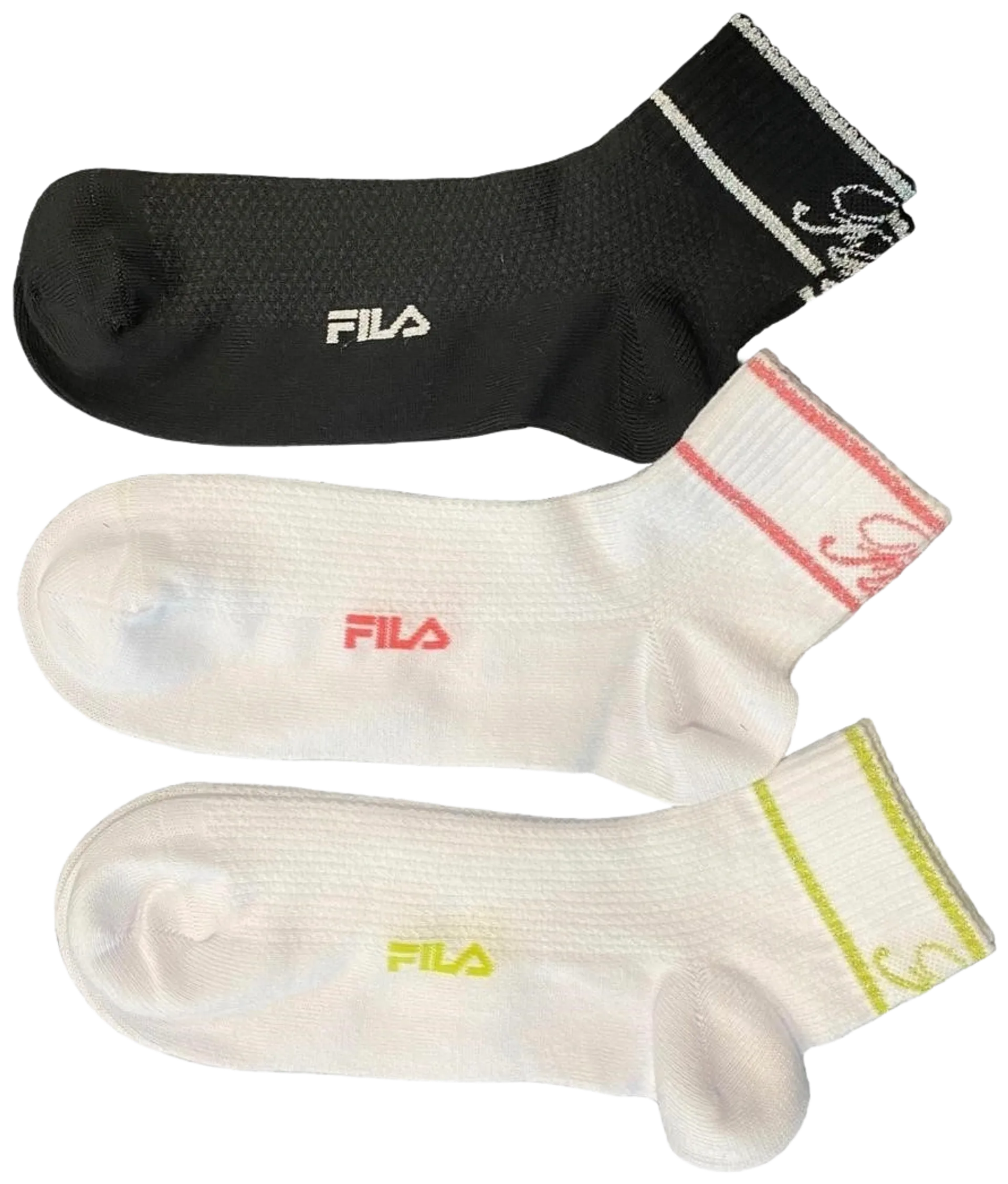 Fila naisten quarter sukat 3-pack F6941/3 - Black/Acid/Fuxia