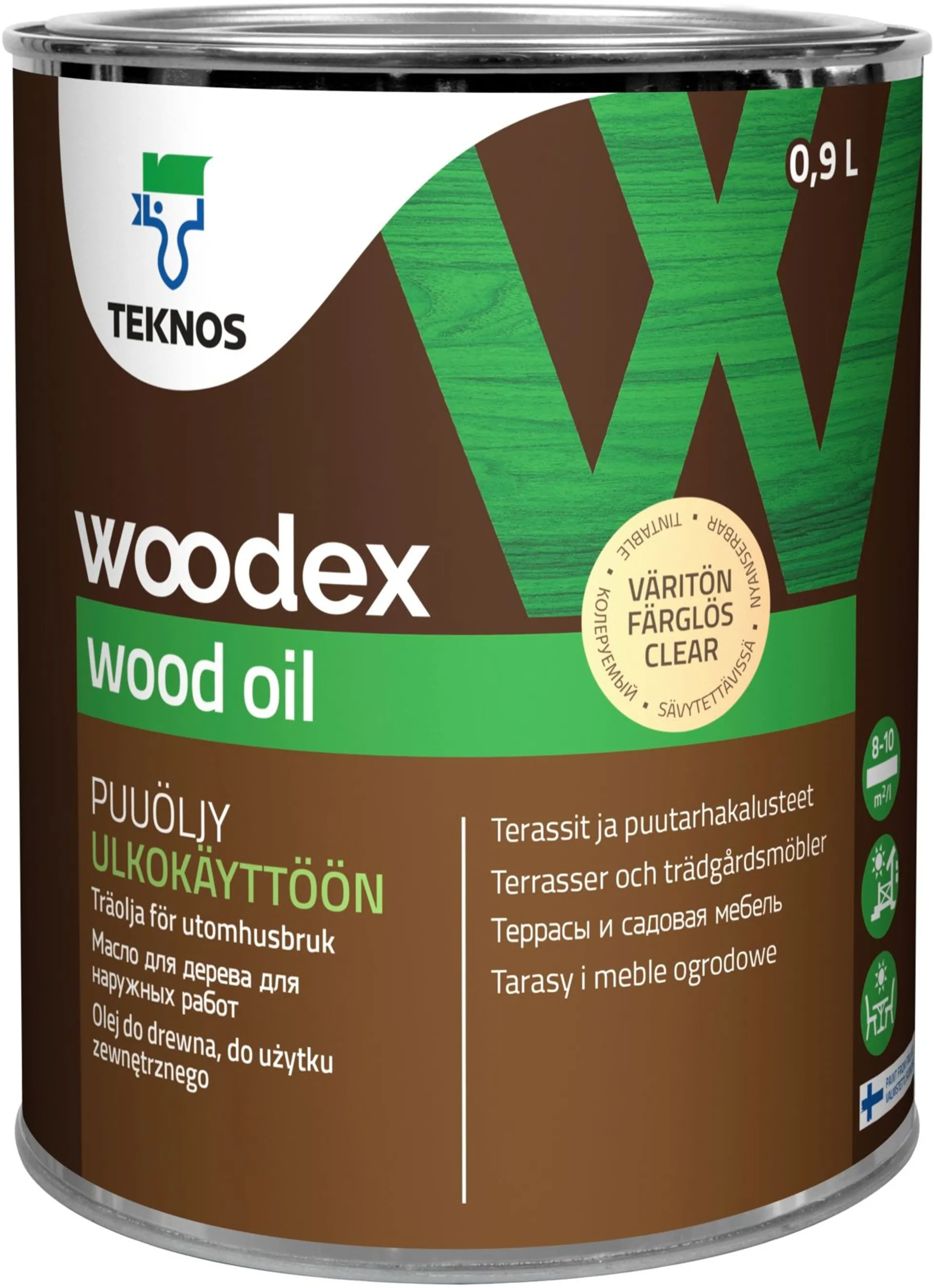 Teknos puuöljy Woodex Wood Oil  0,9 l väritön