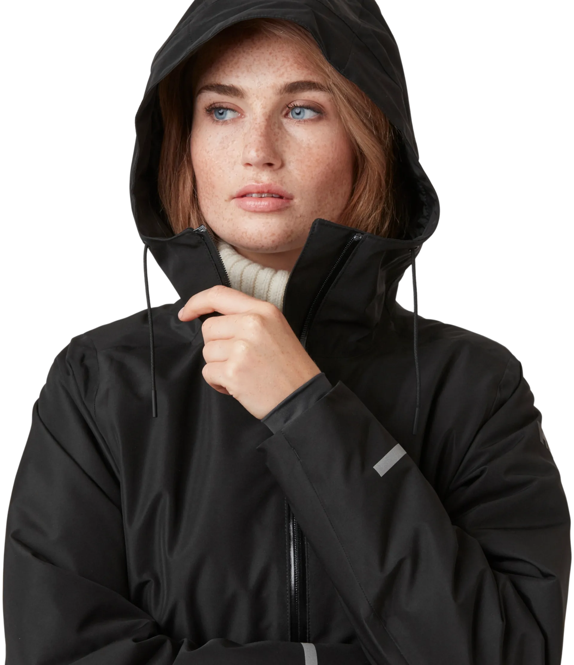 Helly Hansen naisten pitkä kevytvanutakki Aspire Rain 53517 - BLACK - 5