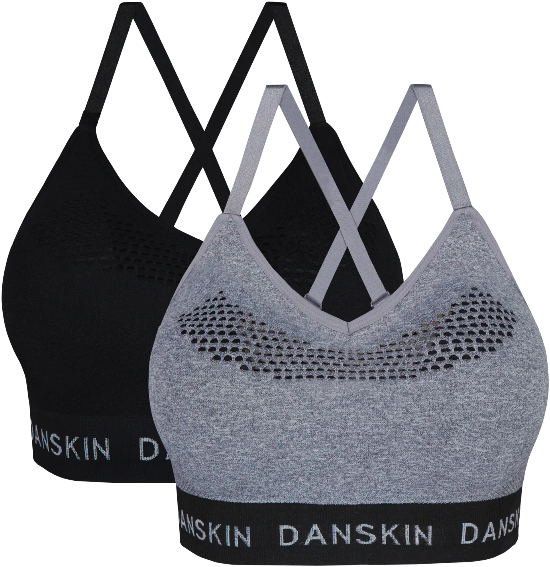 Danskin naisten urheilutoppi 211D332450 2-pack - Black/Grey - 1