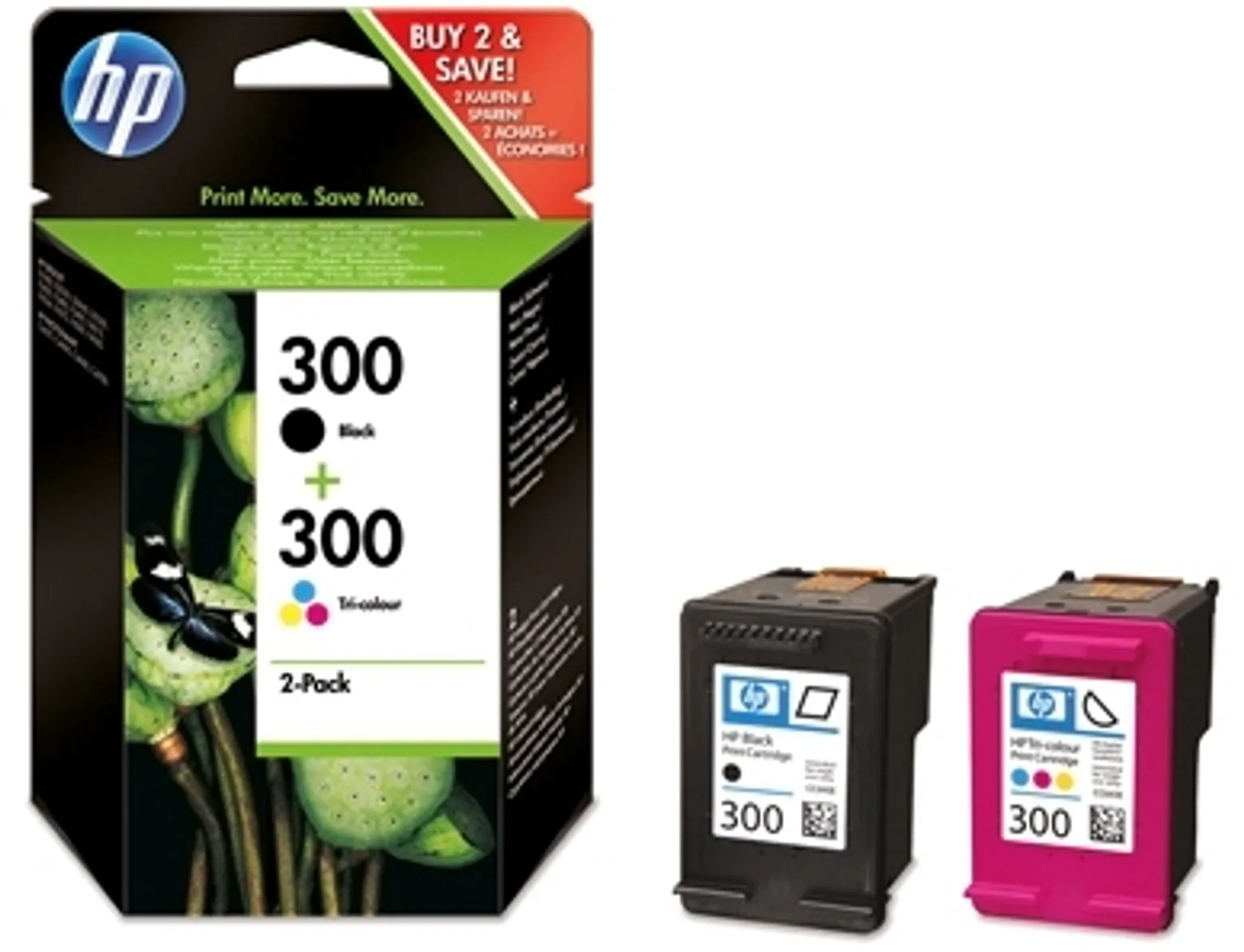 HP 300 yhdistelmäpakkaus kaikki värit + musta