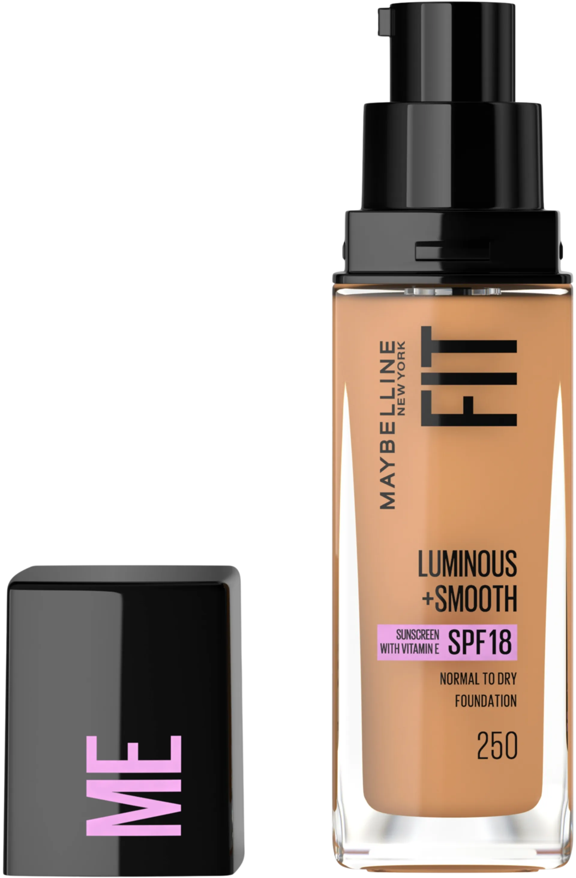 Maybelline New York  Fit Me Luminous & Smooth  250 Sun Beige -meikkivoide 30ml - 2