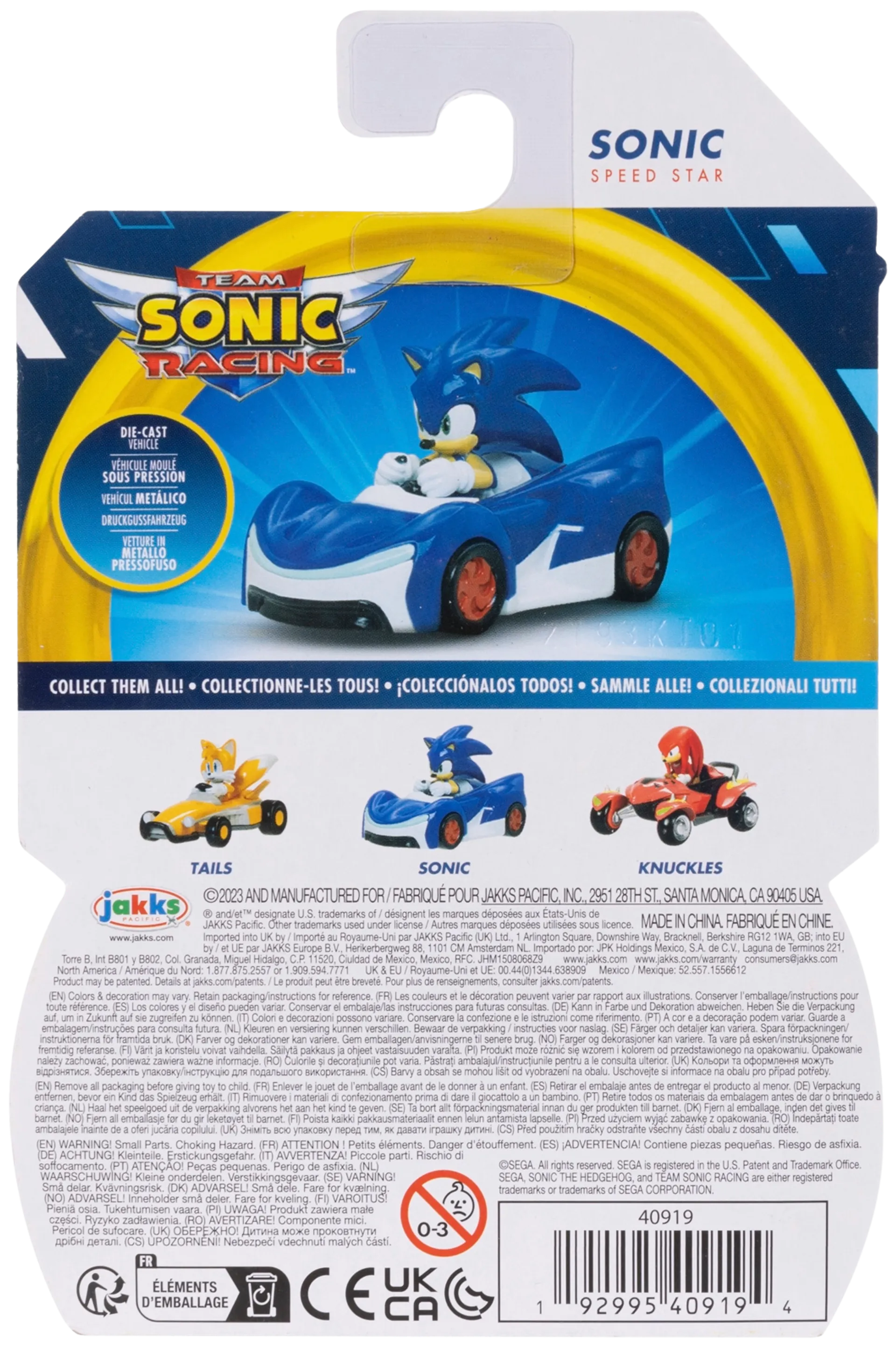Sonic ajoneuvo 1:64 Die-cast 6 cm Wave 6 - 6